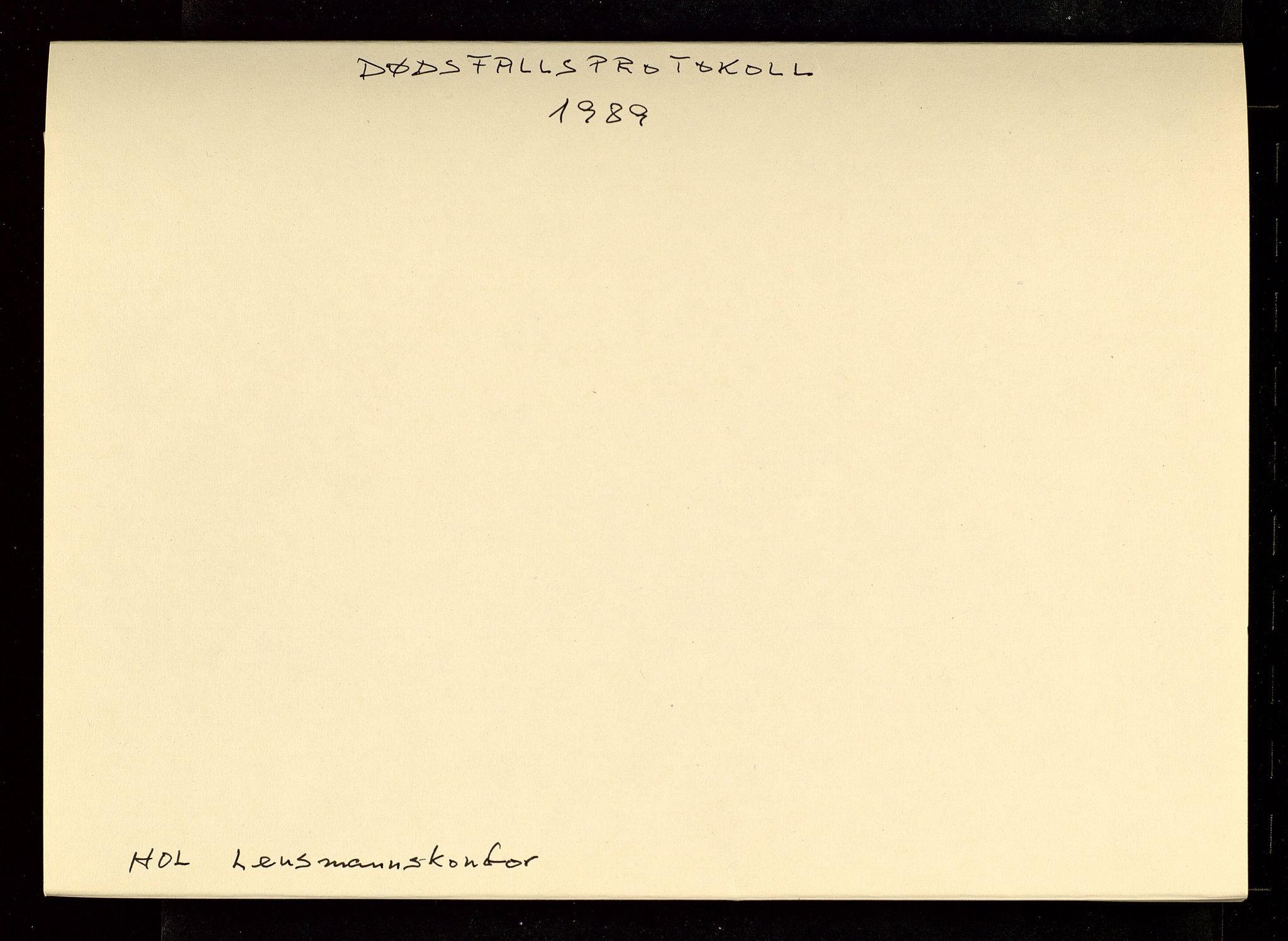 Hol lensmannskontor, AV/SAKO-A-512/H/Ha/L0012: Dødsfallsprotokoll, 1985-1990