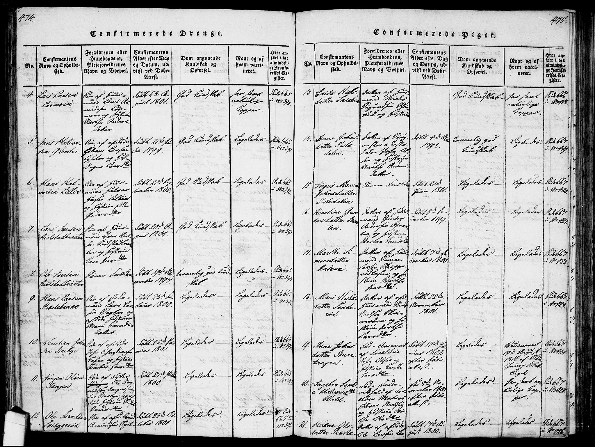 Idd prestekontor Kirkebøker, AV/SAO-A-10911/F/Fc/L0002: Ministerialbok nr. III 2, 1815-1831, s. 474-475