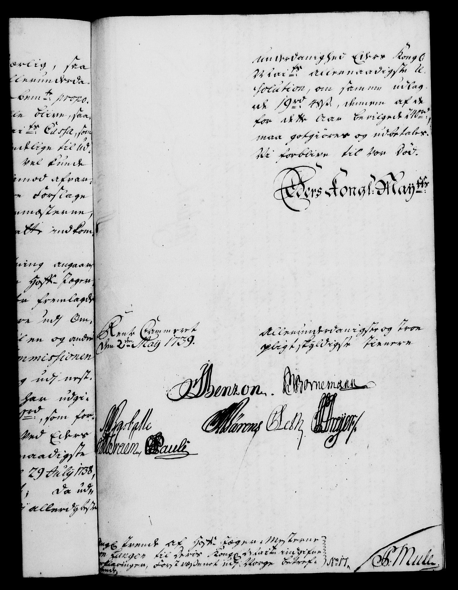 Rentekammeret, Kammerkanselliet, RA/EA-3111/G/Gf/Gfa/L0022: Norsk relasjons- og resolusjonsprotokoll (merket RK 52.22), 1739, s. 419