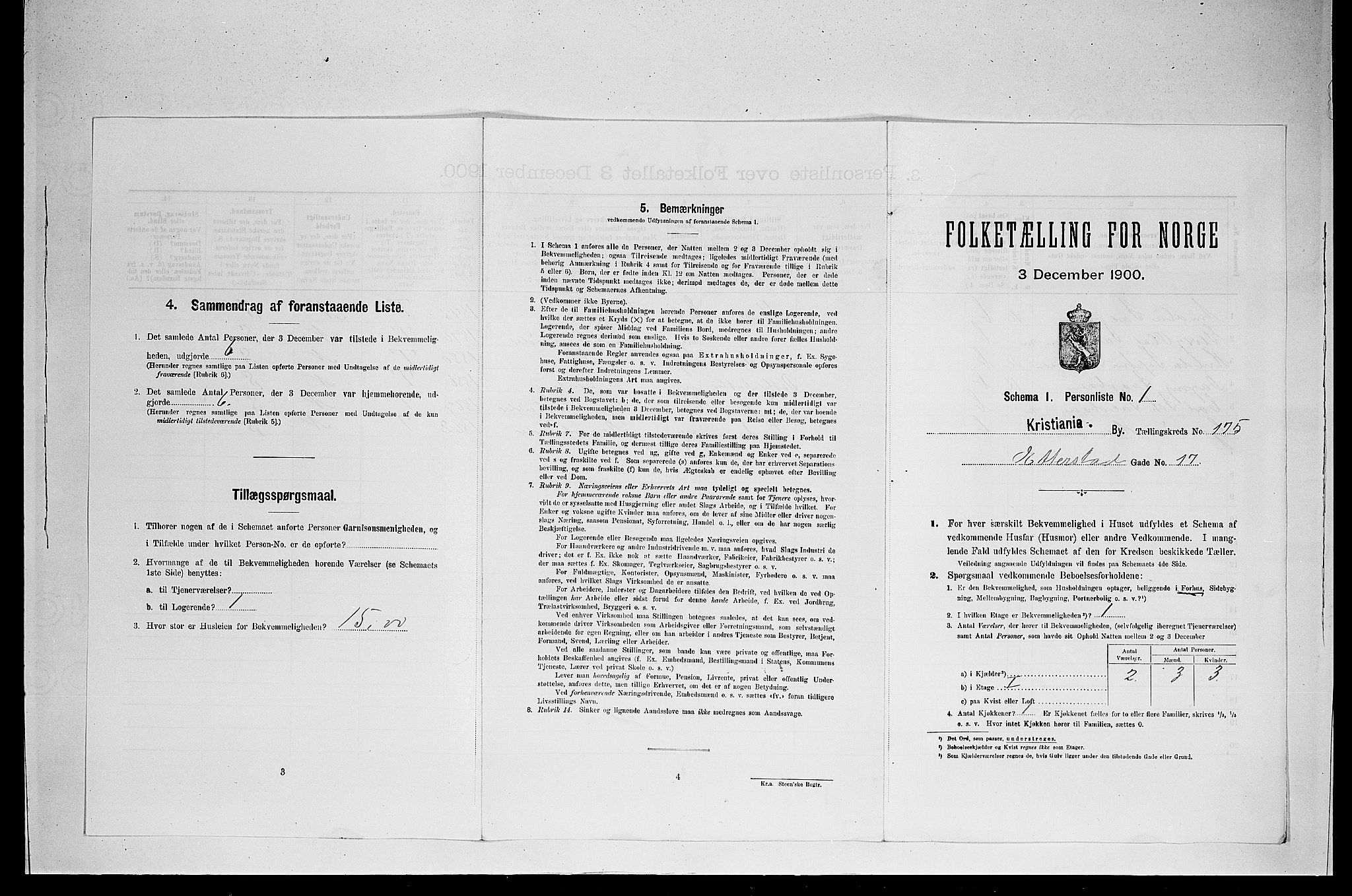 SAO, Folketelling 1900 for 0301 Kristiania kjøpstad, 1900, s. 21262