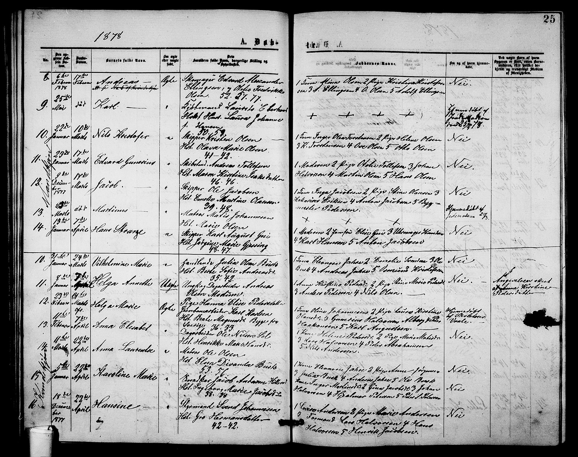 Holmestrand kirkebøker, AV/SAKO-A-346/G/Ga/L0004: Klokkerbok nr. 4, 1874-1888, s. 25