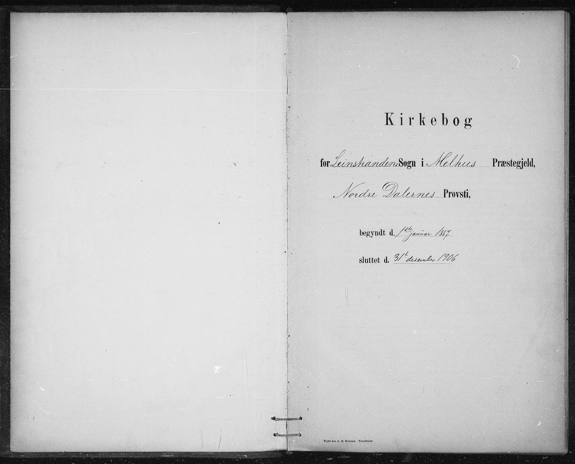 Ministerialprotokoller, klokkerbøker og fødselsregistre - Sør-Trøndelag, AV/SAT-A-1456/613/L0392: Ministerialbok nr. 613A01, 1887-1906