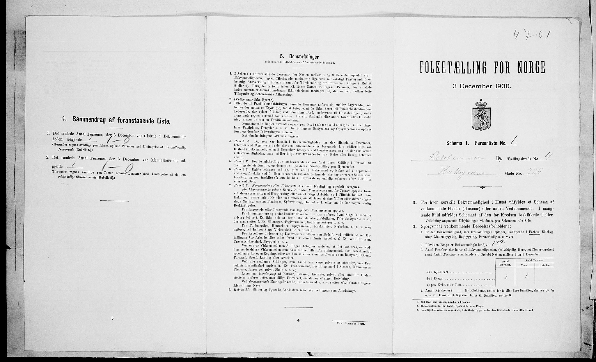 SAH, Folketelling 1900 for 0501 Lillehammer kjøpstad, 1900, s. 1169