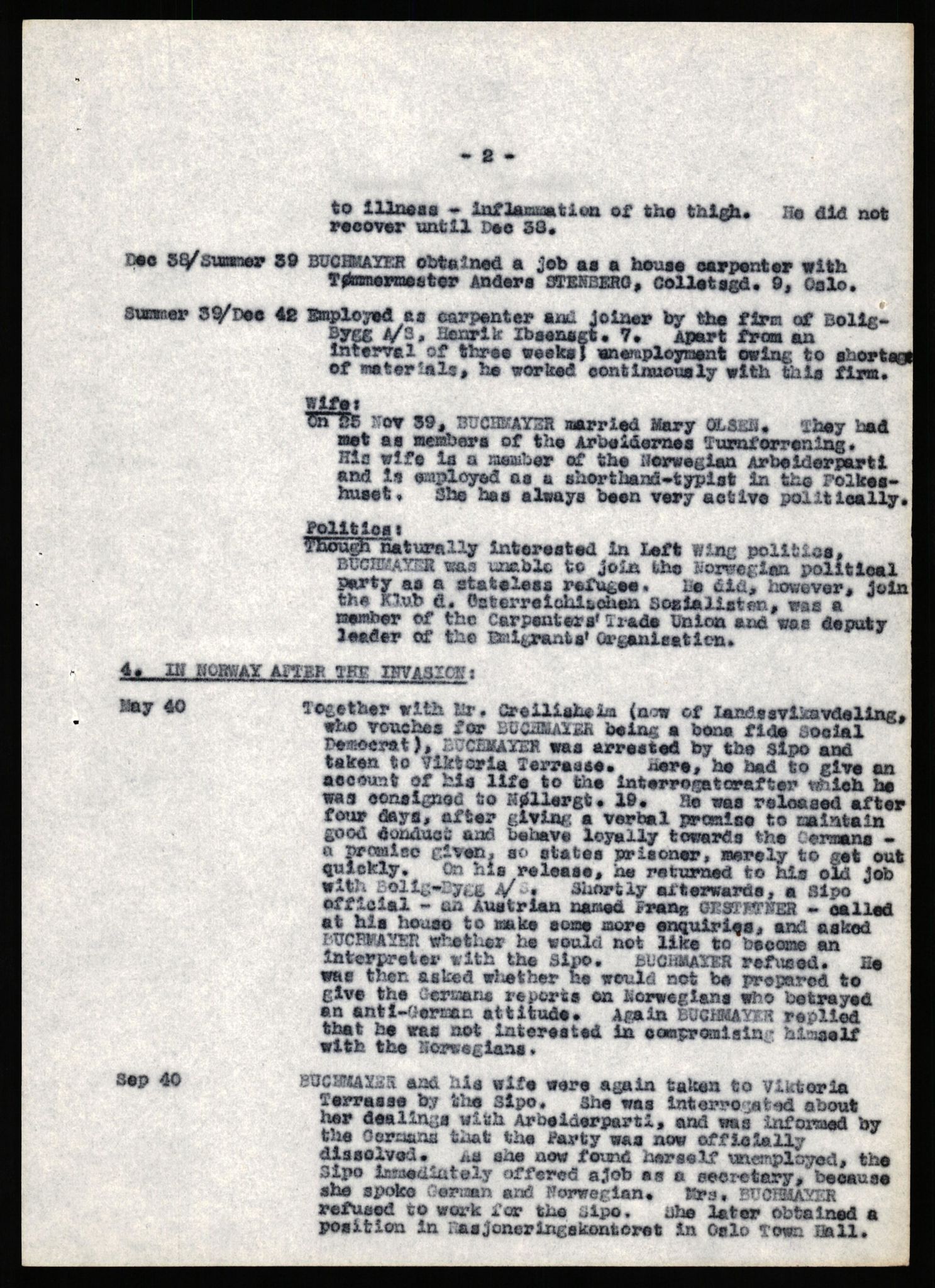 Forsvaret, Forsvarets overkommando II, AV/RA-RAFA-3915/D/Db/L0038: CI Questionaires. Tyske okkupasjonsstyrker i Norge. Østerrikere., 1945-1946, s. 158