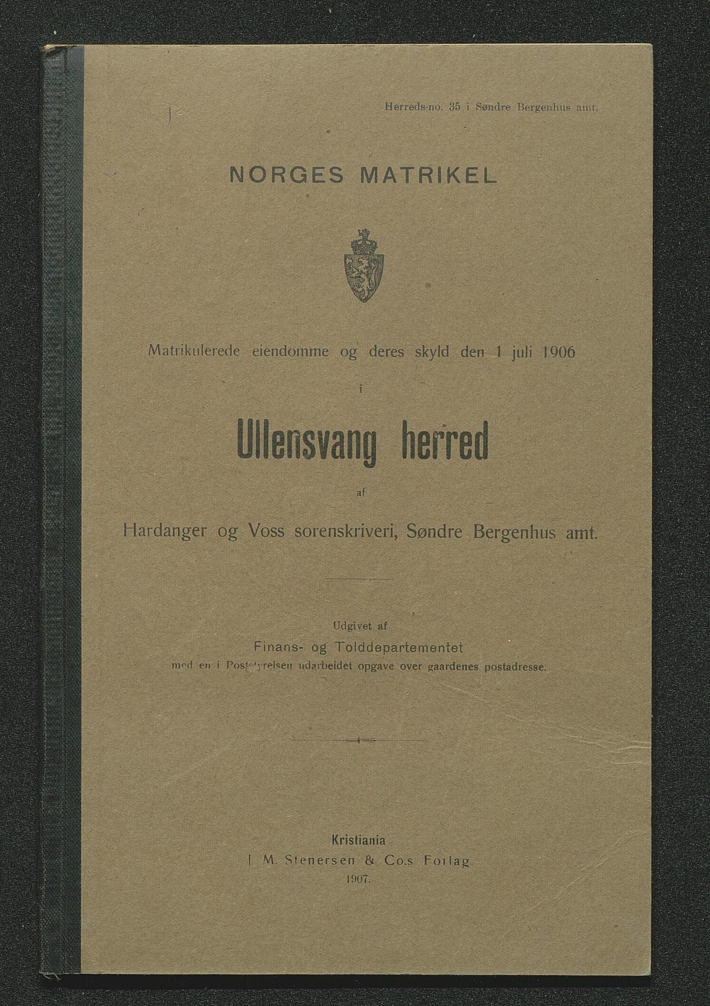 Ullensvang herad. Herredskommisjonen av 1863, IKAH/1231b-181/Y/Ya/L0001/0001: Ymse  / Martikkel for Ullensvang herad (fleir eksemplar) , 1886