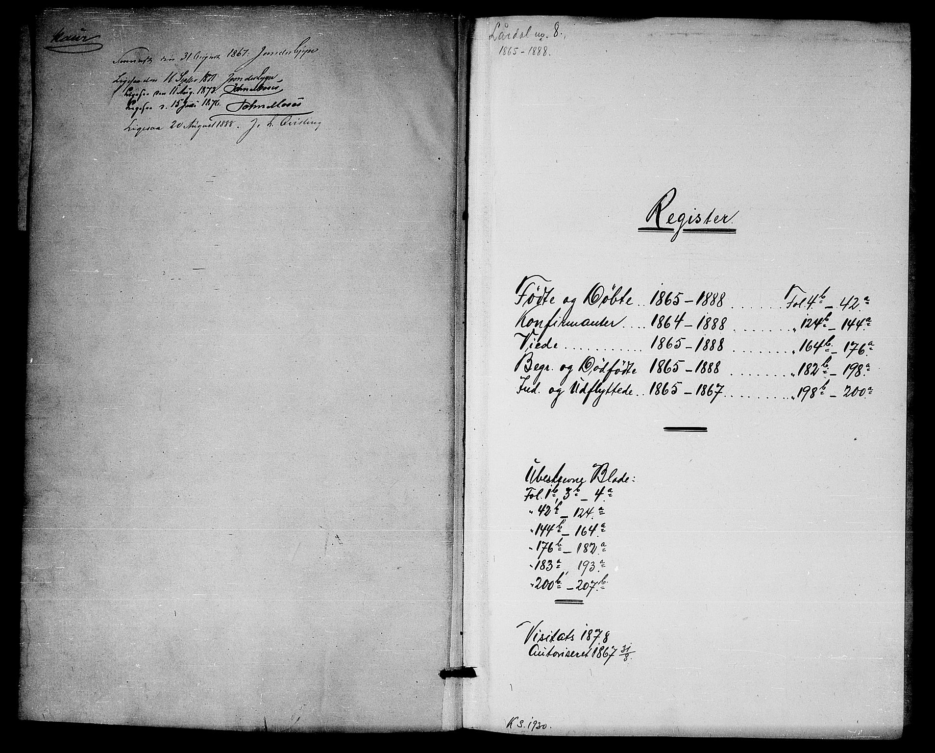 Lårdal kirkebøker, SAKO/A-284/G/Gb/L0002: Klokkerbok nr. II 2, 1865-1888
