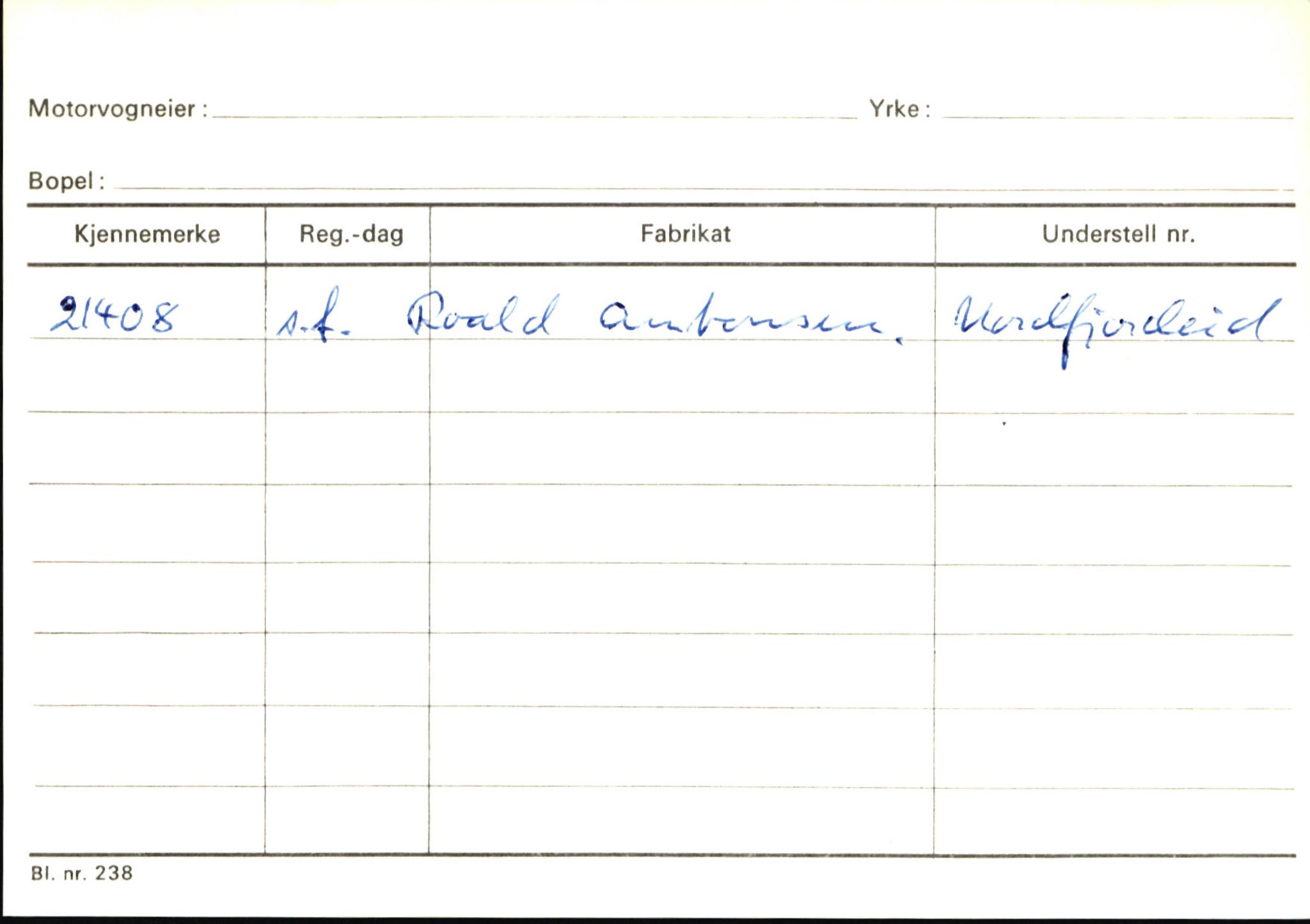 Statens vegvesen, Sogn og Fjordane vegkontor, SAB/A-5301/4/F/L0146: Registerkort Årdal R-Å samt diverse kort, 1945-1975, s. 315