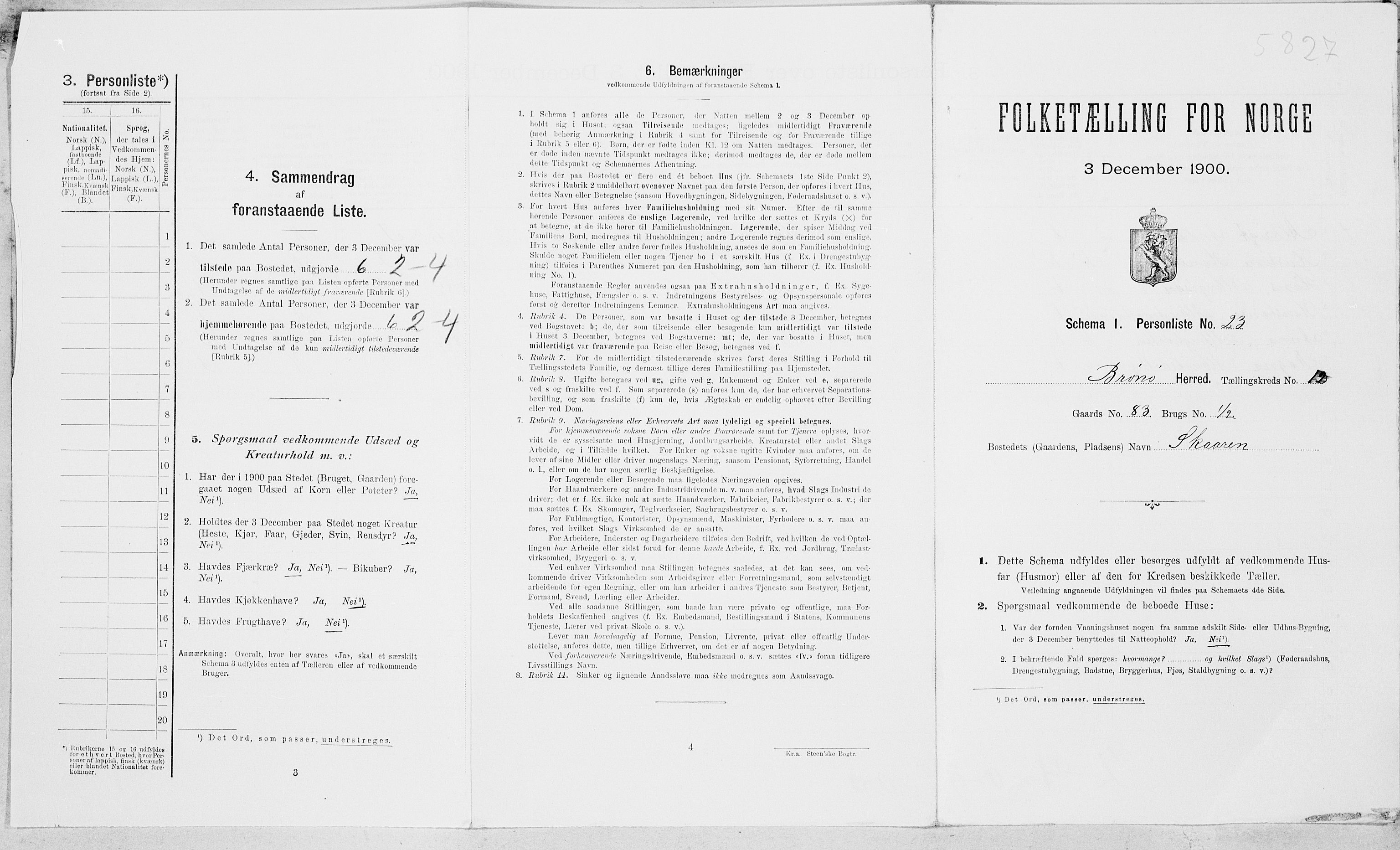SAT, Folketelling 1900 for 1814 Brønnøy herred, 1900, s. 1497
