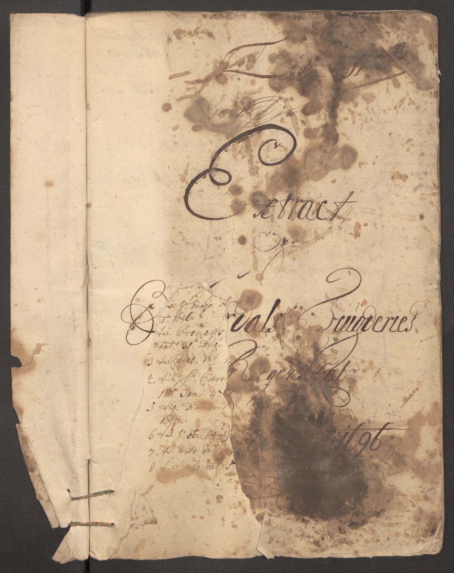 Rentekammeret inntil 1814, Reviderte regnskaper, Fogderegnskap, RA/EA-4092/R62/L4188: Fogderegnskap Stjørdal og Verdal, 1696, s. 4