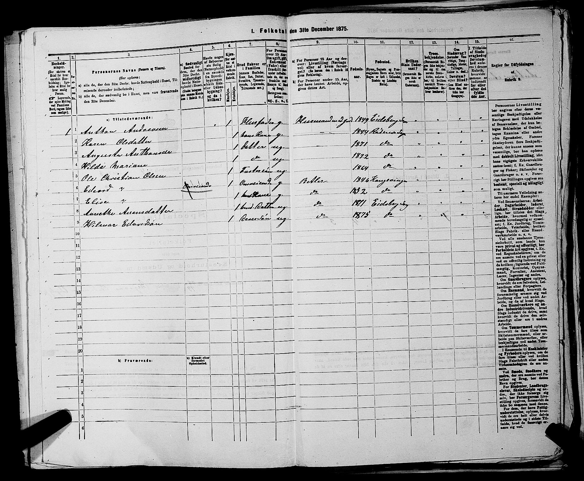 RA, Folketelling 1875 for 0120P Rødenes prestegjeld, 1875, s. 511