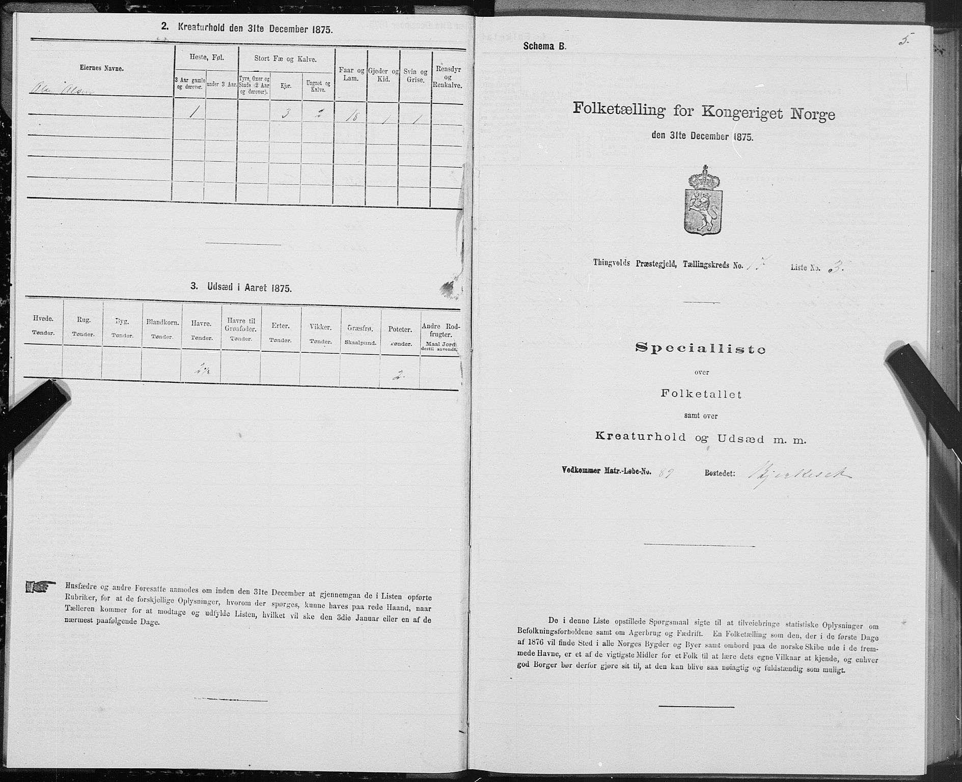 SAT, Folketelling 1875 for 1560P Tingvoll prestegjeld, 1875, s. 7005