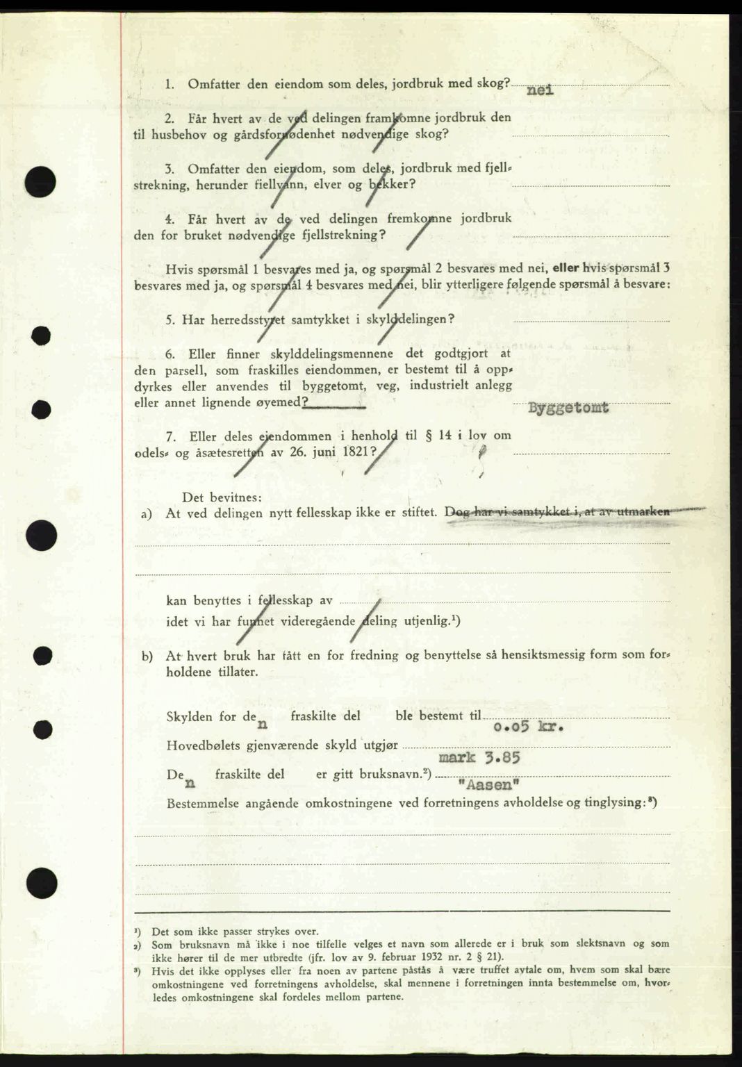 Nordre Sunnmøre sorenskriveri, AV/SAT-A-0006/1/2/2C/2Ca: Pantebok nr. A24, 1947-1947, Dagboknr: 1032/1947