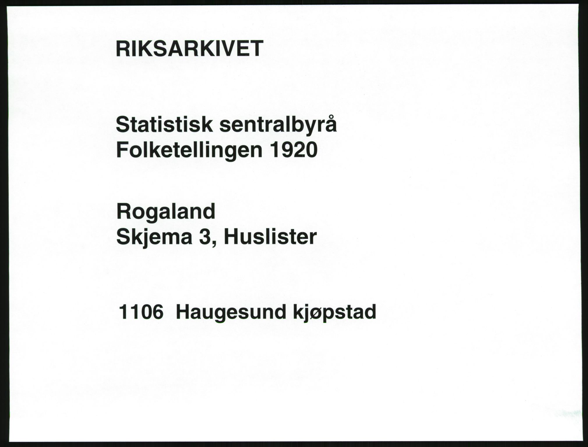 SAST, Folketelling 1920 for 1106 Haugesund kjøpstad, 1920, s. 69