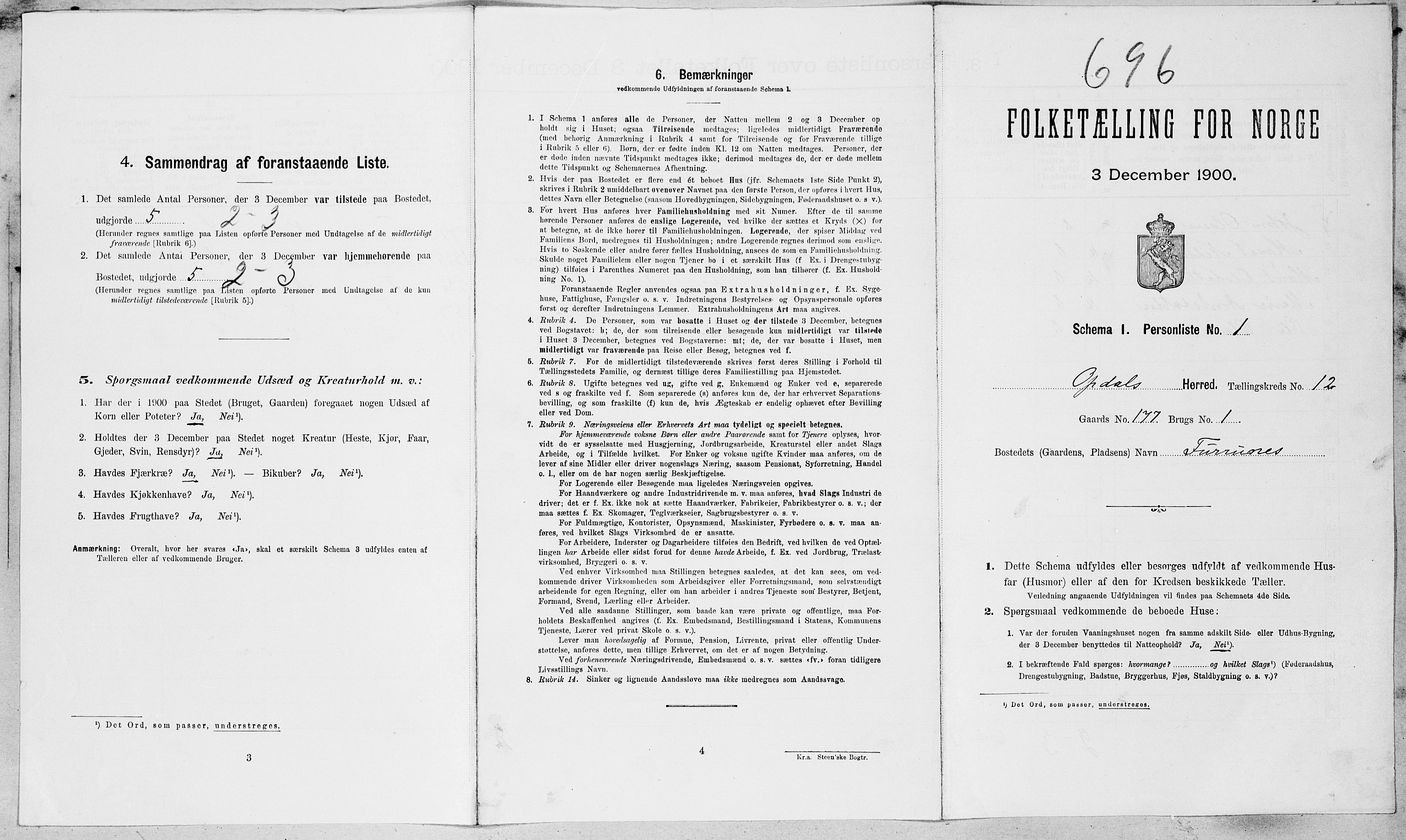 SAT, Folketelling 1900 for 1634 Oppdal herred, 1900, s. 954