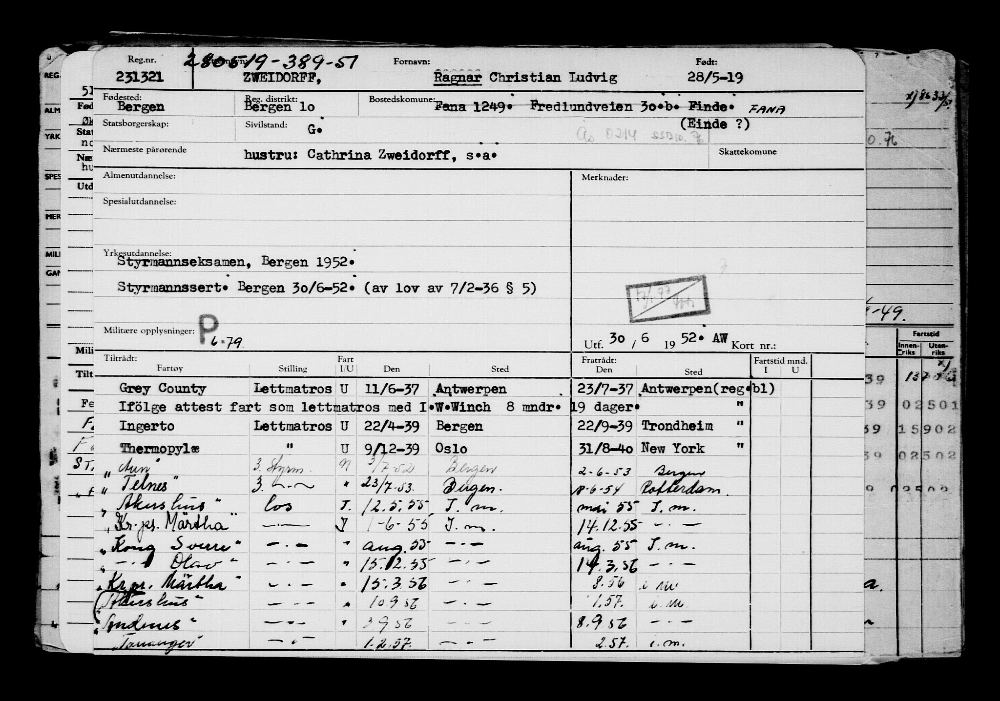 Direktoratet for sjømenn, AV/RA-S-3545/G/Gb/L0169: Hovedkort, 1919, s. 223