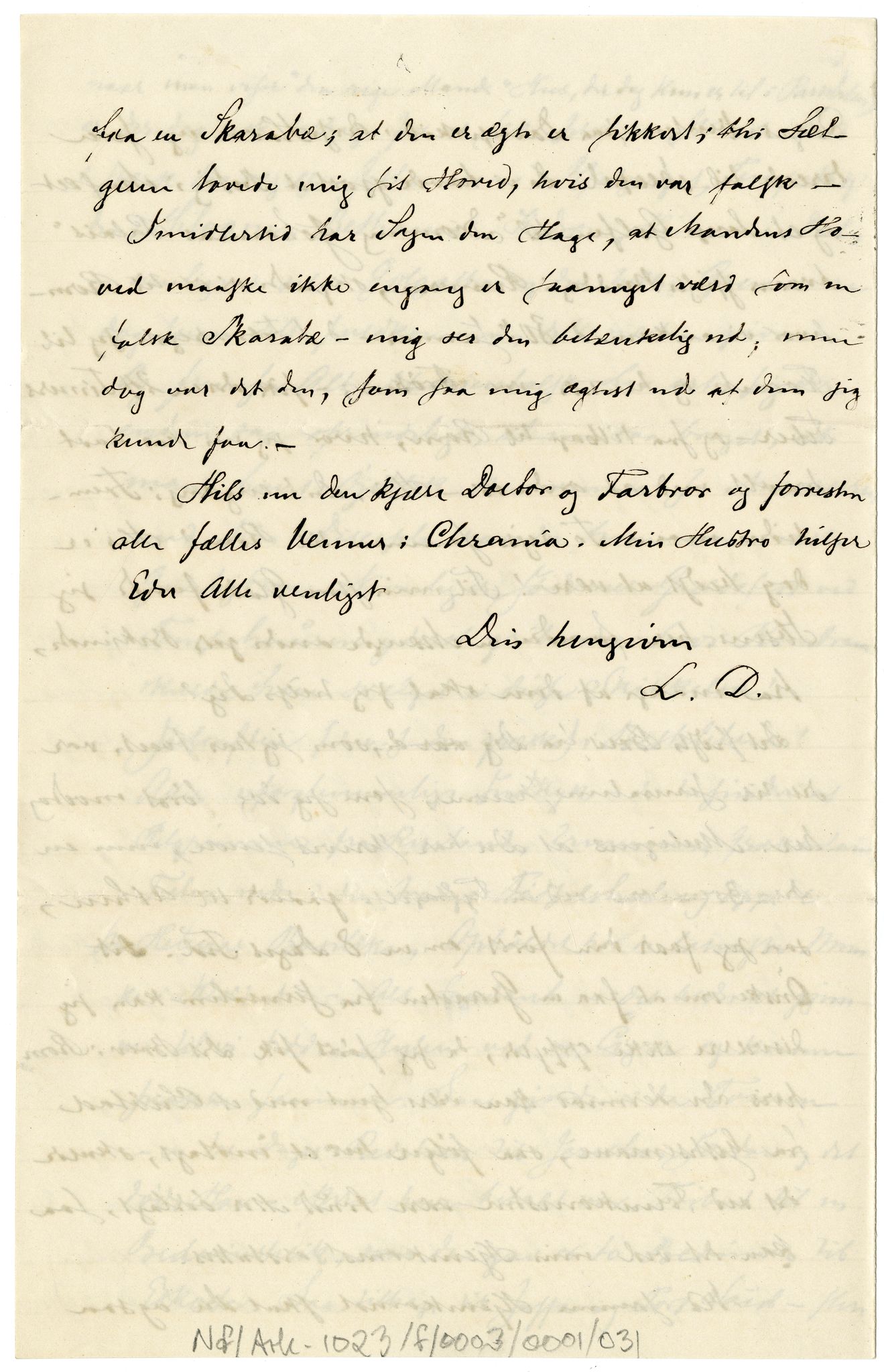 Diderik Maria Aalls brevsamling, NF/Ark-1023/F/L0003: D.M. Aalls brevsamling. D - G, 1797-1889, s. 57