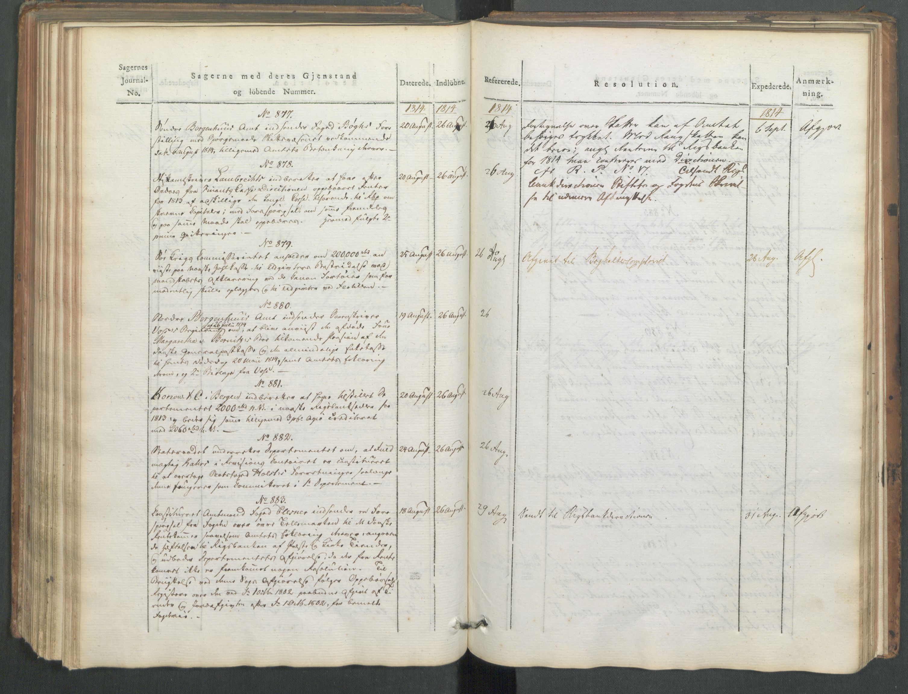 Departementene i 1814, AV/RA-S-3899/Fa/L0008: 1. byrå - Journal B, 1814, s. 173