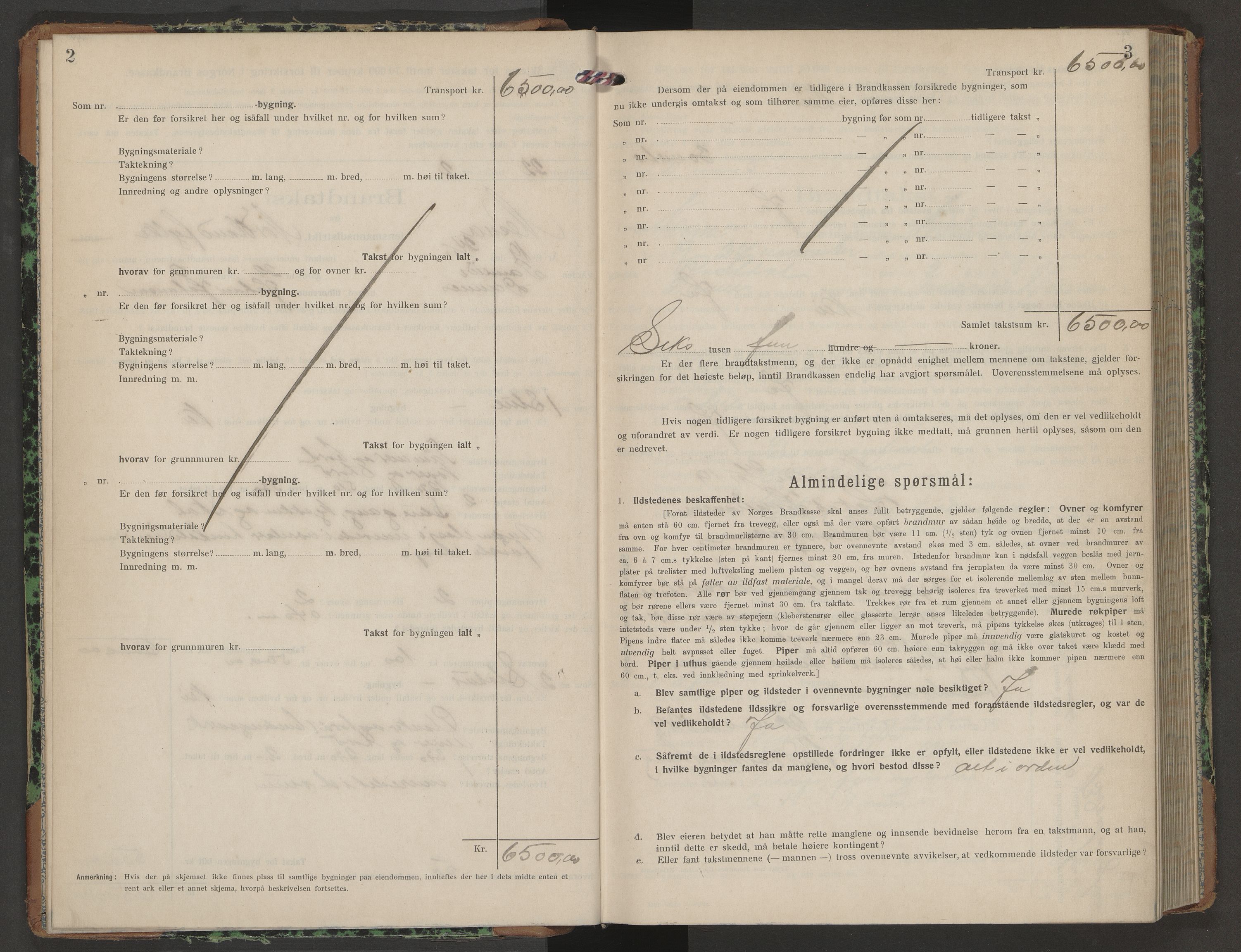 Norges Brannkasse Nesna, AV/SAT-A-5575/Fb/L0005: Branntakstprotokoll, 1919-1922