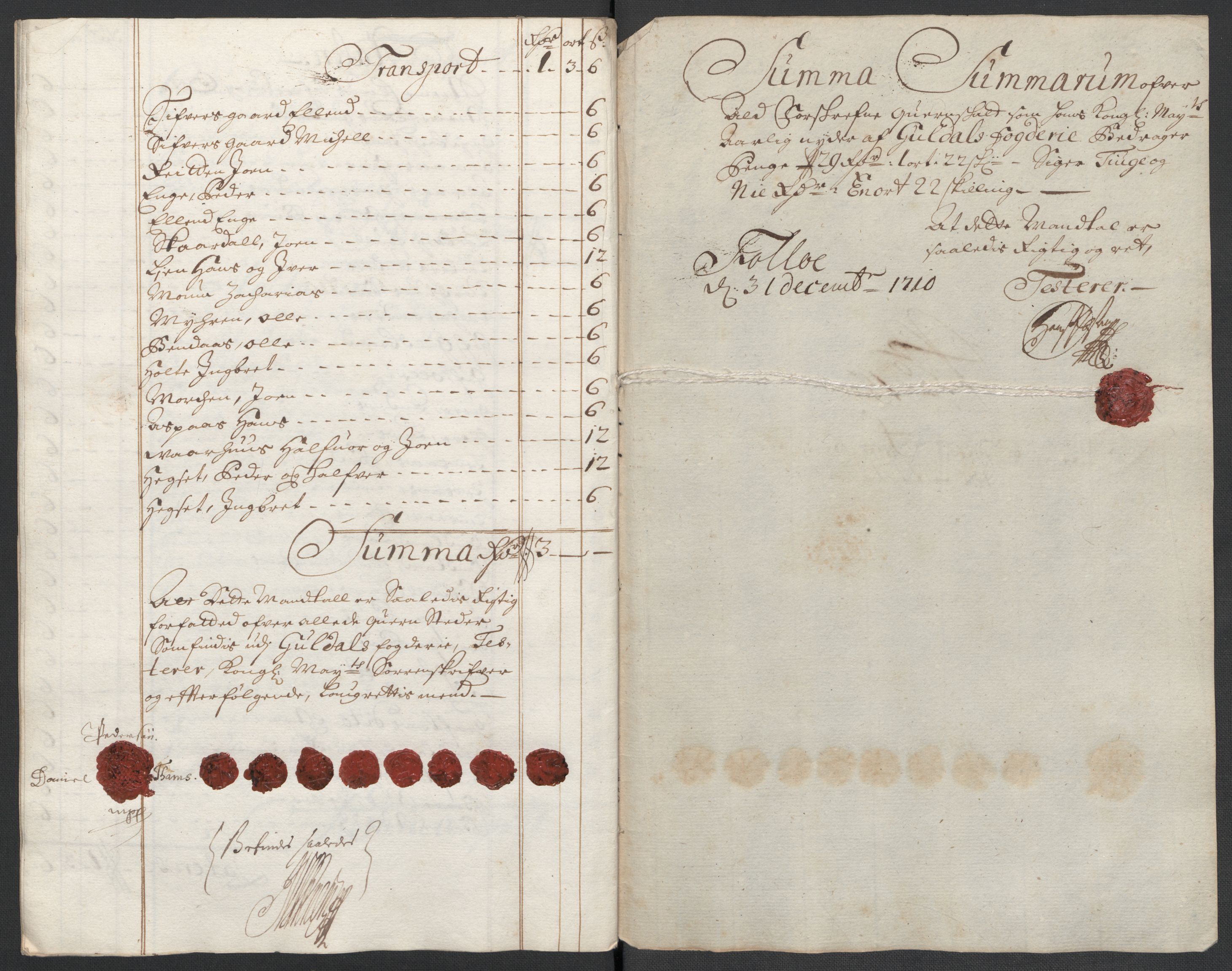 Rentekammeret inntil 1814, Reviderte regnskaper, Fogderegnskap, RA/EA-4092/R60/L3960: Fogderegnskap Orkdal og Gauldal, 1710, s. 276
