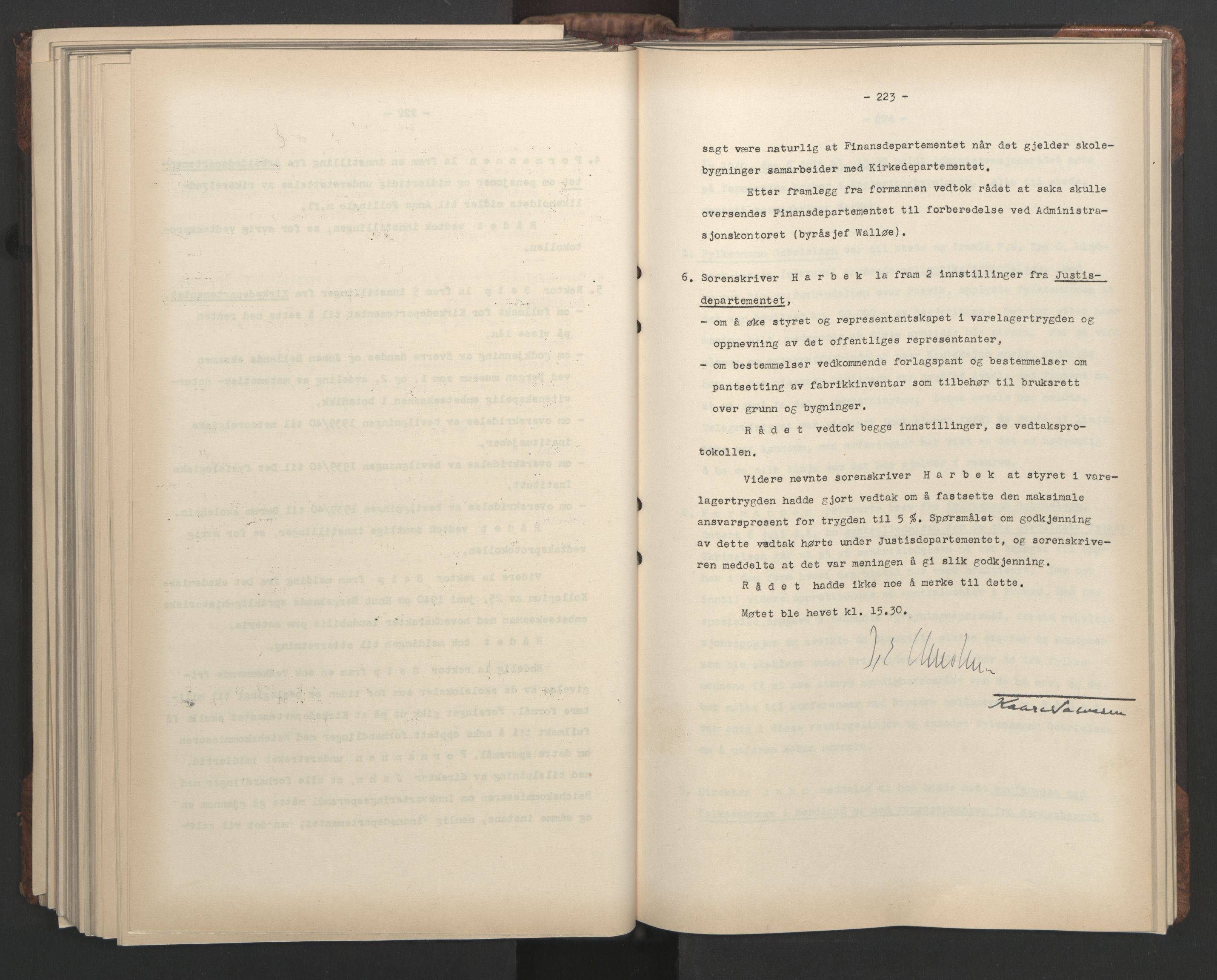 Administrasjonsrådet, AV/RA-S-1004/A/L0001: Møteprotokoll med tillegg 15/4-25/9, 1940, s. 223