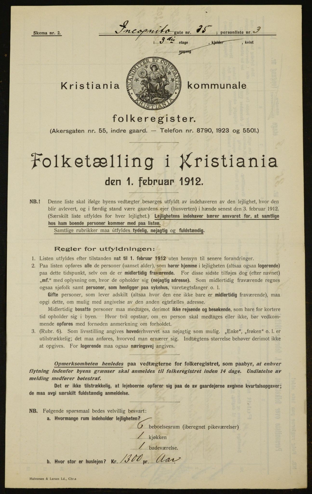 OBA, Kommunal folketelling 1.2.1912 for Kristiania, 1912, s. 44711