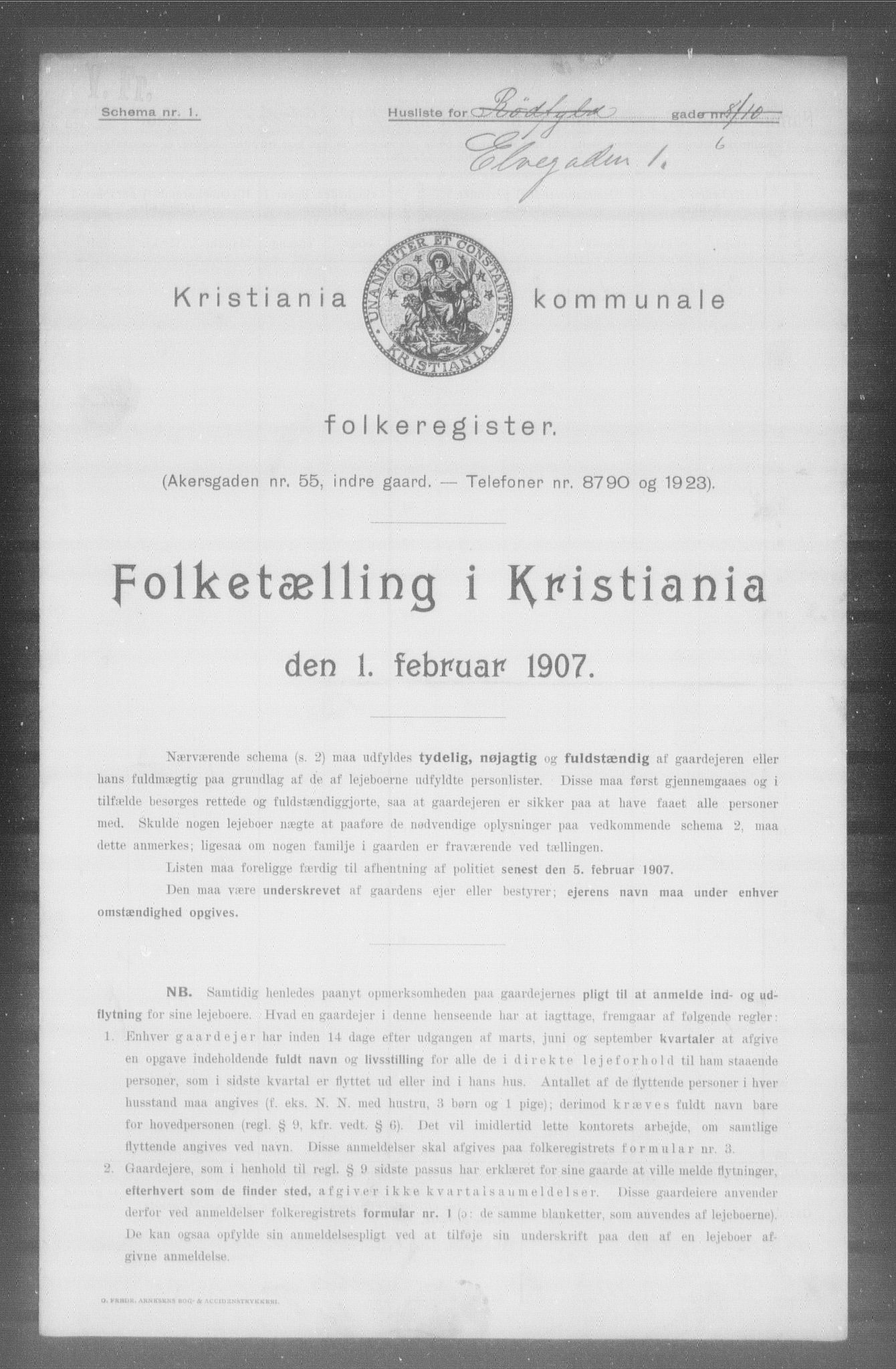 OBA, Kommunal folketelling 1.2.1907 for Kristiania kjøpstad, 1907, s. 10512