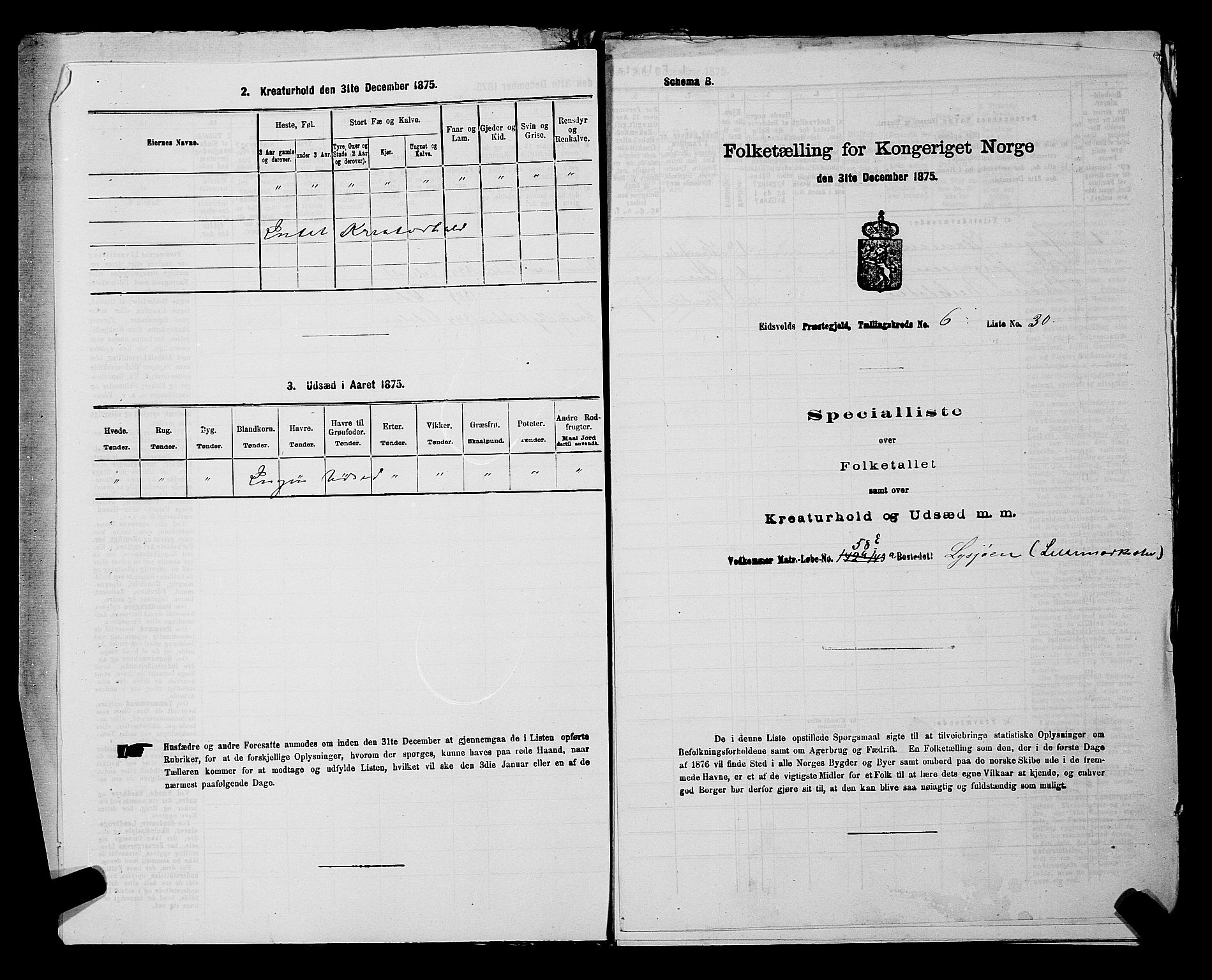 RA, Folketelling 1875 for 0237P Eidsvoll prestegjeld, 1875, s. 824