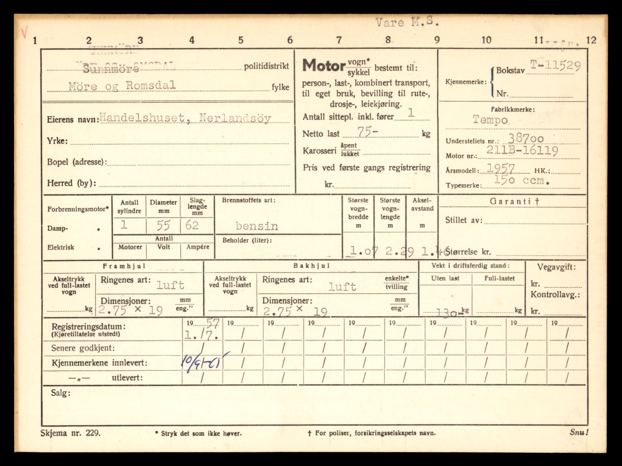 Møre og Romsdal vegkontor - Ålesund trafikkstasjon, SAT/A-4099/F/Fe/L0029: Registreringskort for kjøretøy T 11430 - T 11619, 1927-1998, s. 1782