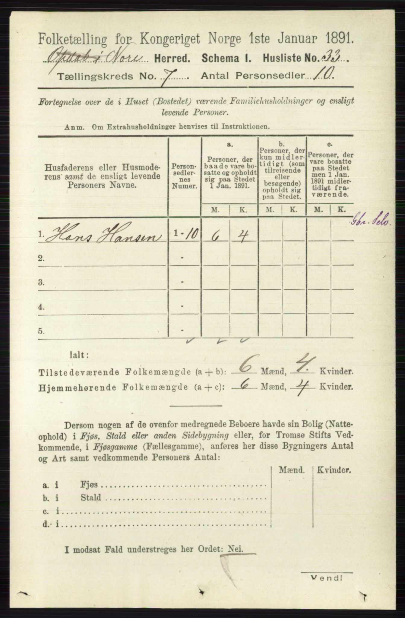 RA, Folketelling 1891 for 0633 Nore herred, 1891, s. 2595