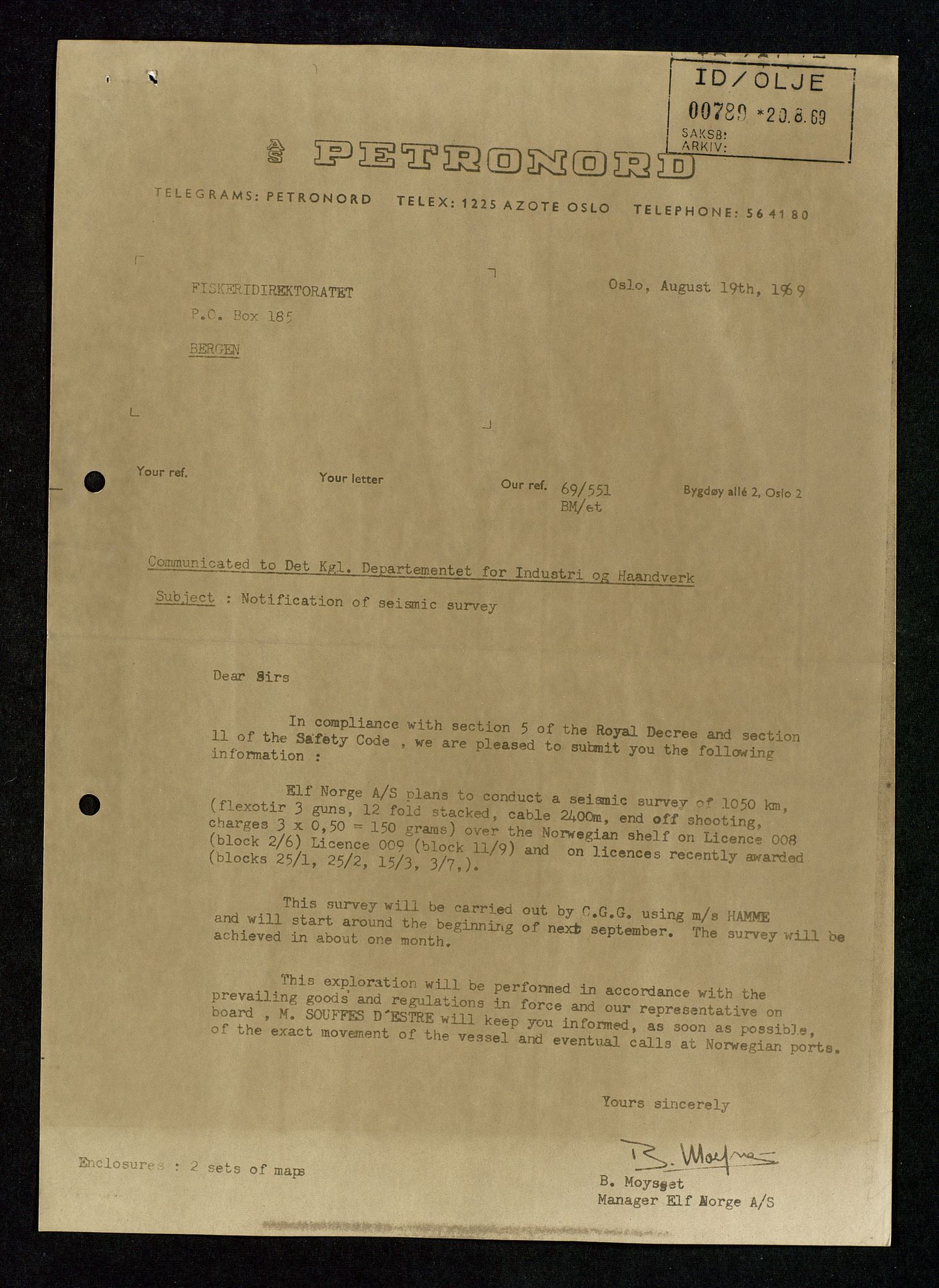 Industridepartementet, Oljekontoret, AV/SAST-A-101348/Da/L0003: Arkivnøkkel 711 Undersøkelser og utforskning, 1963-1971, s. 540