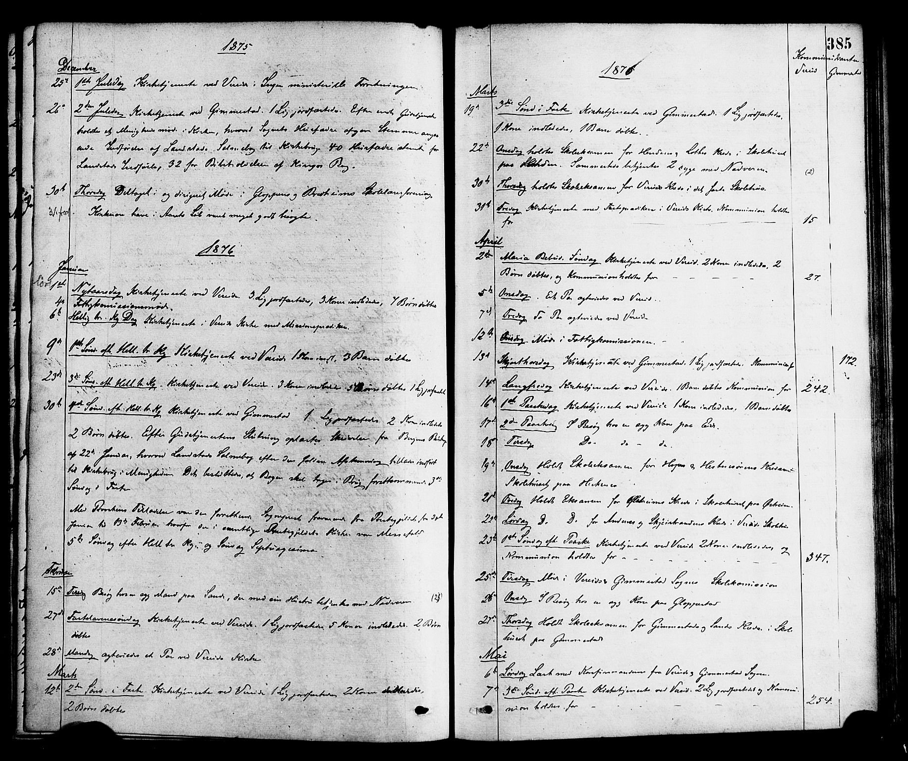 Gloppen sokneprestembete, AV/SAB-A-80101/H/Haa/Haaa/L0010: Ministerialbok nr. A 10, 1871-1884, s. 385