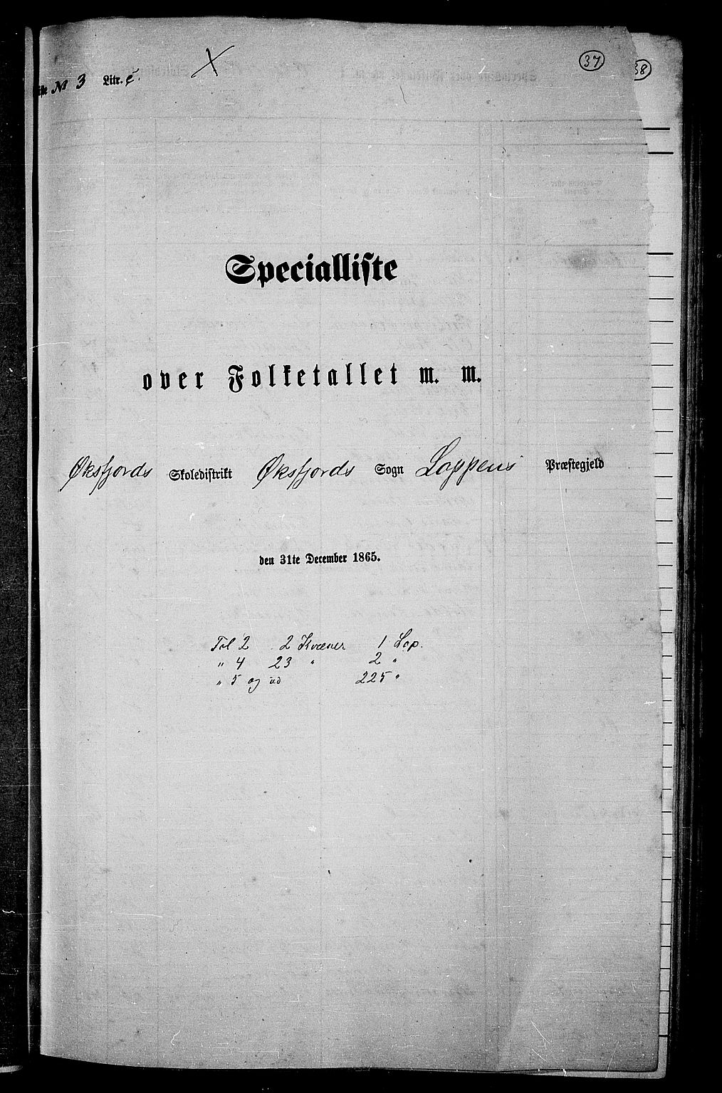 RA, Folketelling 1865 for 2014P Loppa prestegjeld, 1865, s. 31