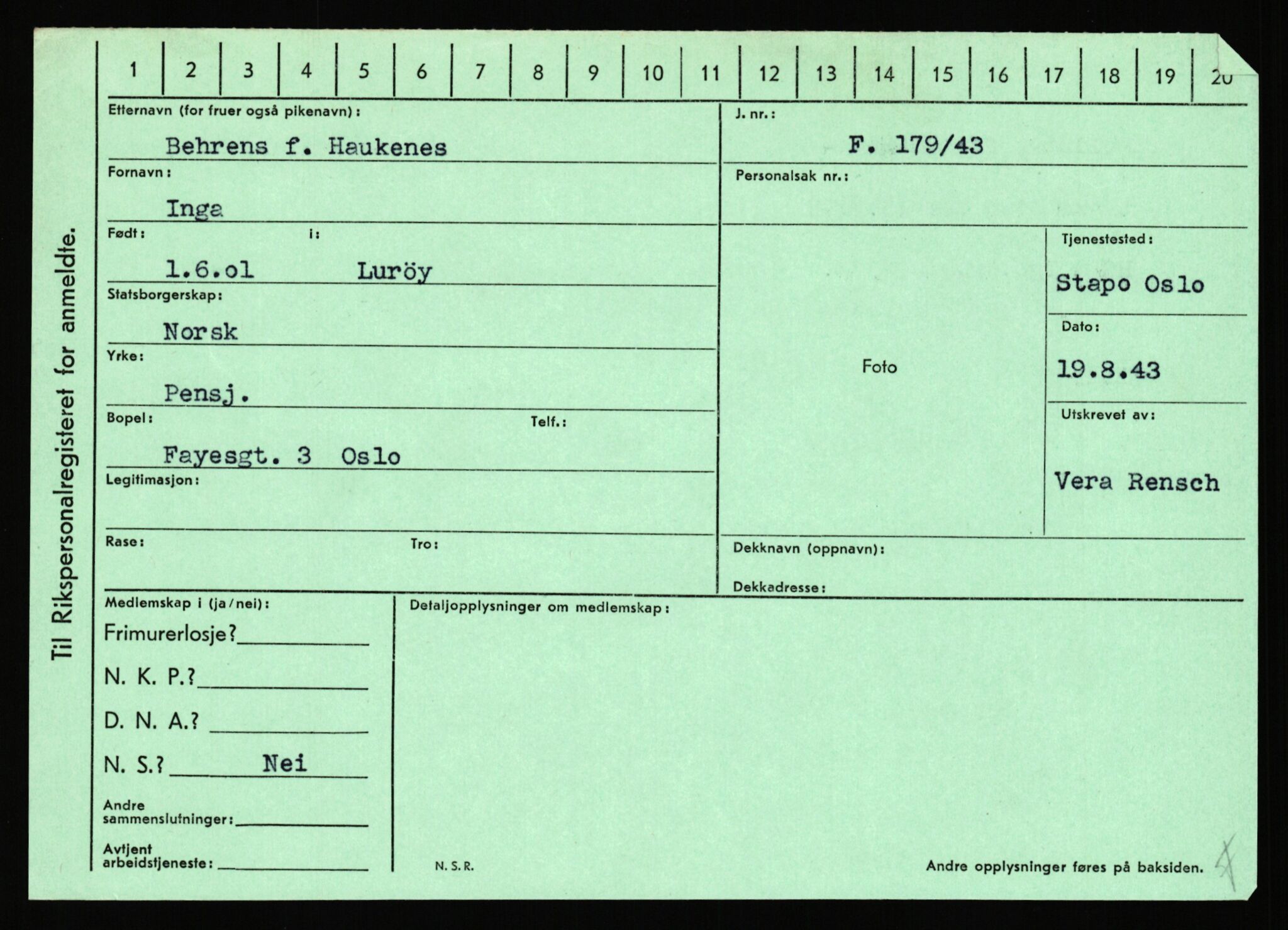 Statspolitiet - Hovedkontoret / Osloavdelingen, AV/RA-S-1329/C/Ca/L0002: Arneberg - Brand, 1943-1945, s. 1657