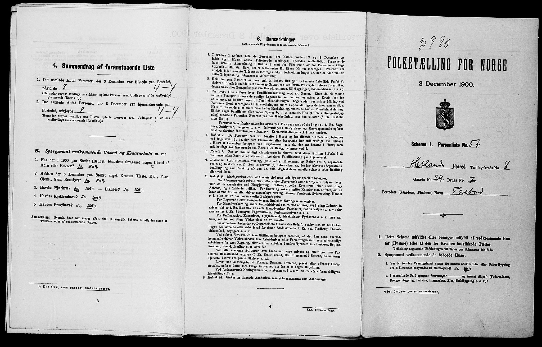 SAST, Folketelling 1900 for 1126 Hetland herred, 1900, s. 1203