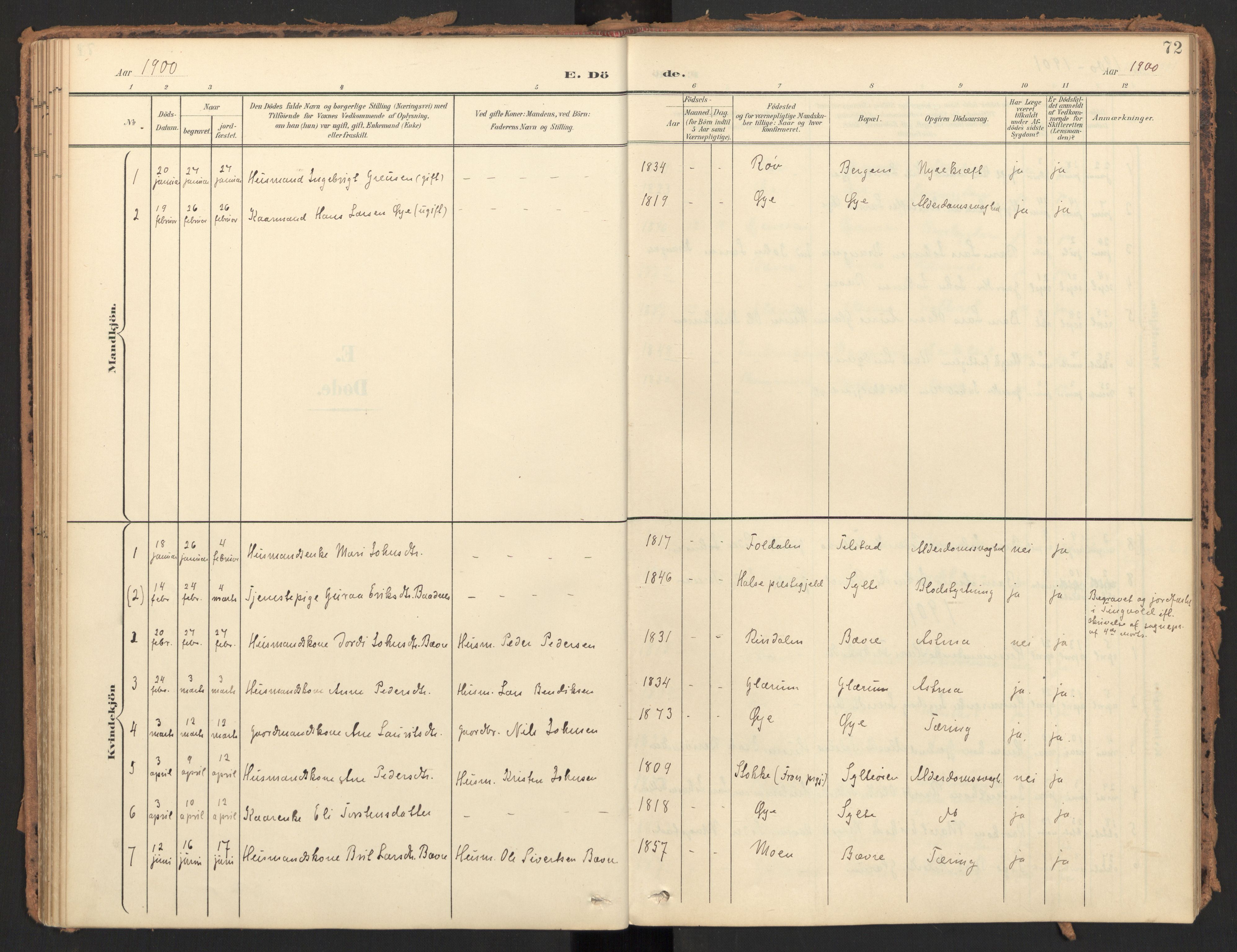 Ministerialprotokoller, klokkerbøker og fødselsregistre - Møre og Romsdal, SAT/A-1454/595/L1048: Ministerialbok nr. 595A10, 1900-1917, s. 72