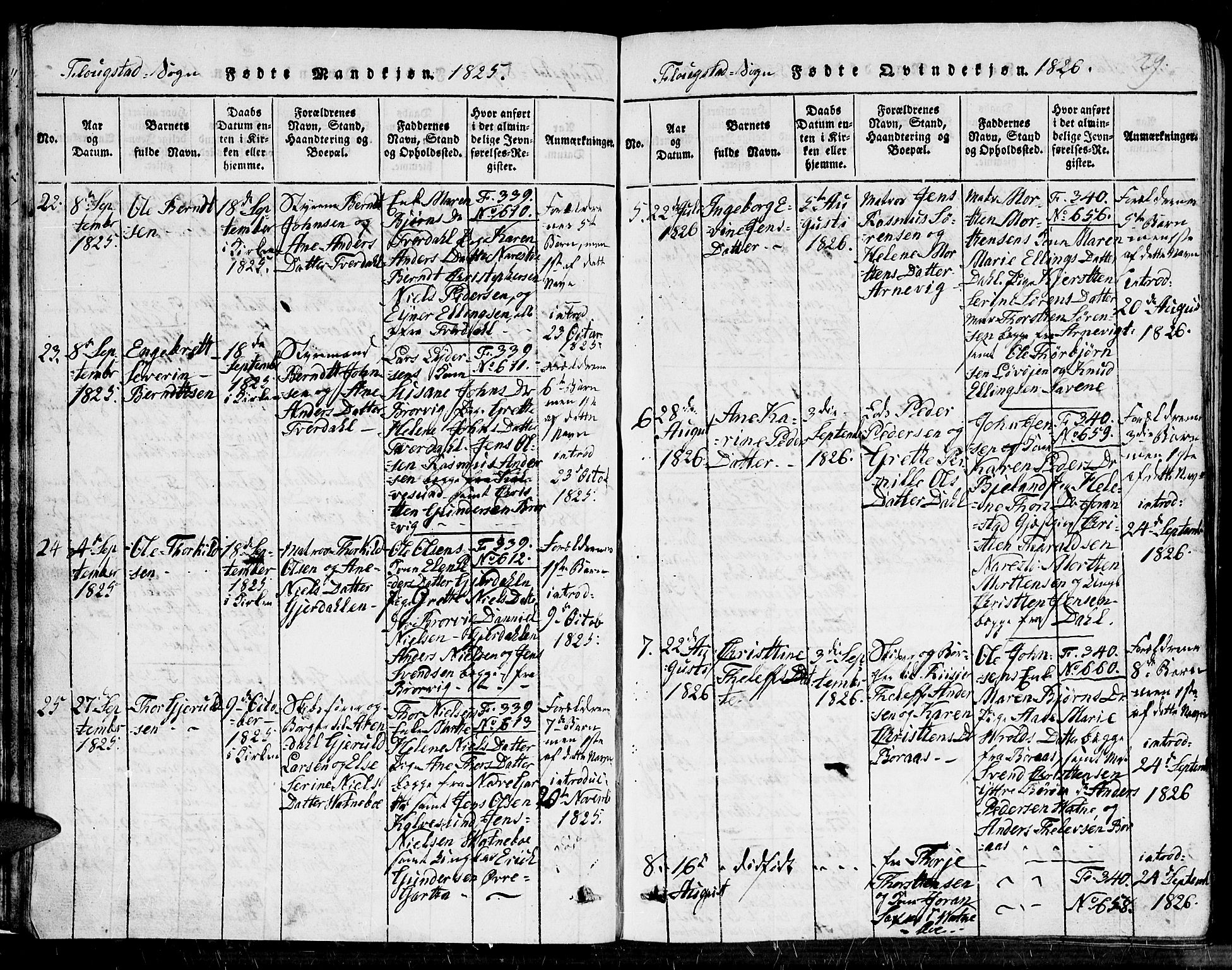 Dypvåg sokneprestkontor, SAK/1111-0007/F/Fb/Fbb/L0001: Klokkerbok nr. B 1, 1816-1850, s. 29