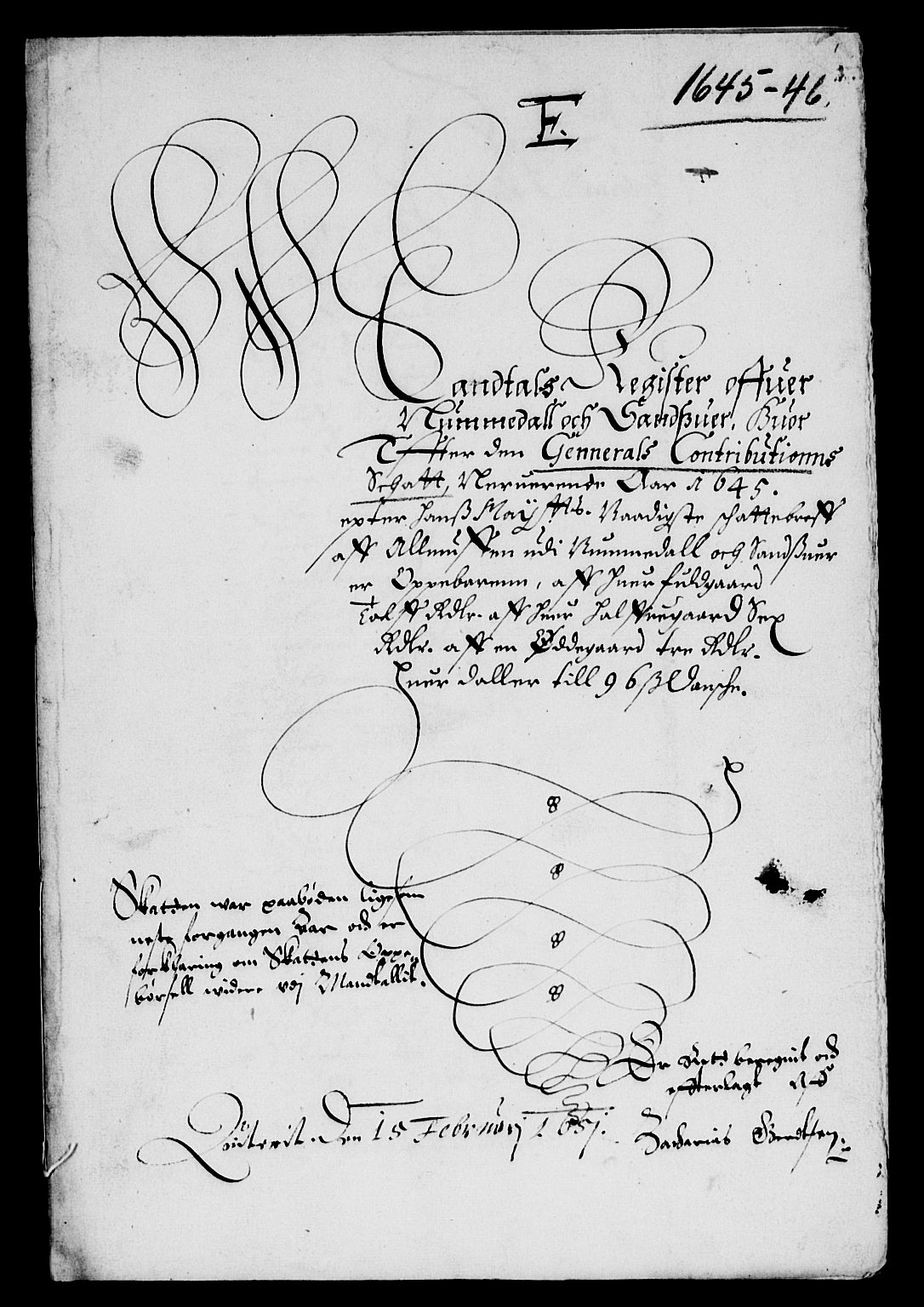 Rentekammeret inntil 1814, Reviderte regnskaper, Lensregnskaper, AV/RA-EA-5023/R/Rb/Rbn/L0003: Numedal og Sandsvær len, 1643-1648