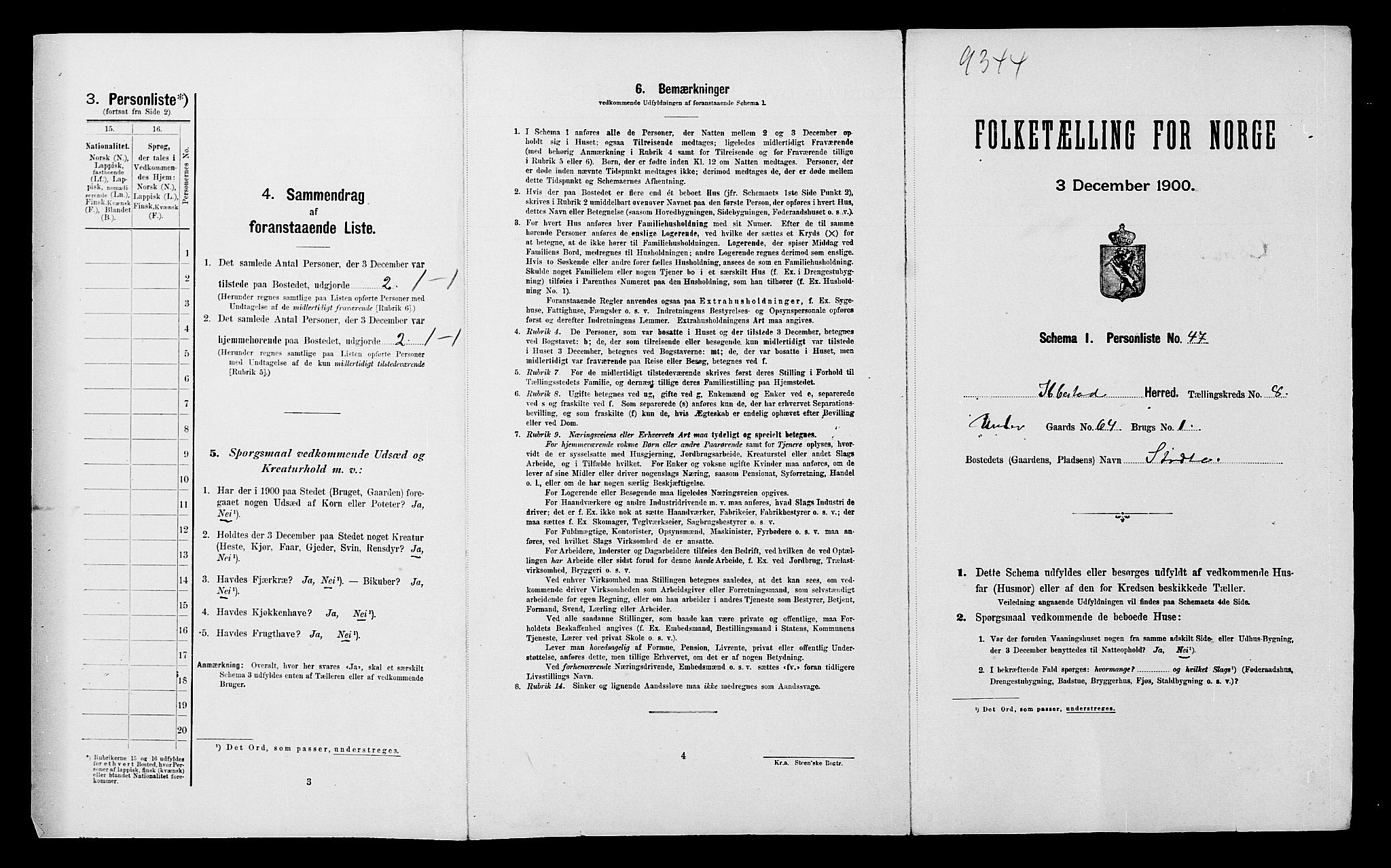 SATØ, Folketelling 1900 for 1917 Ibestad herred, 1900, s. 1156