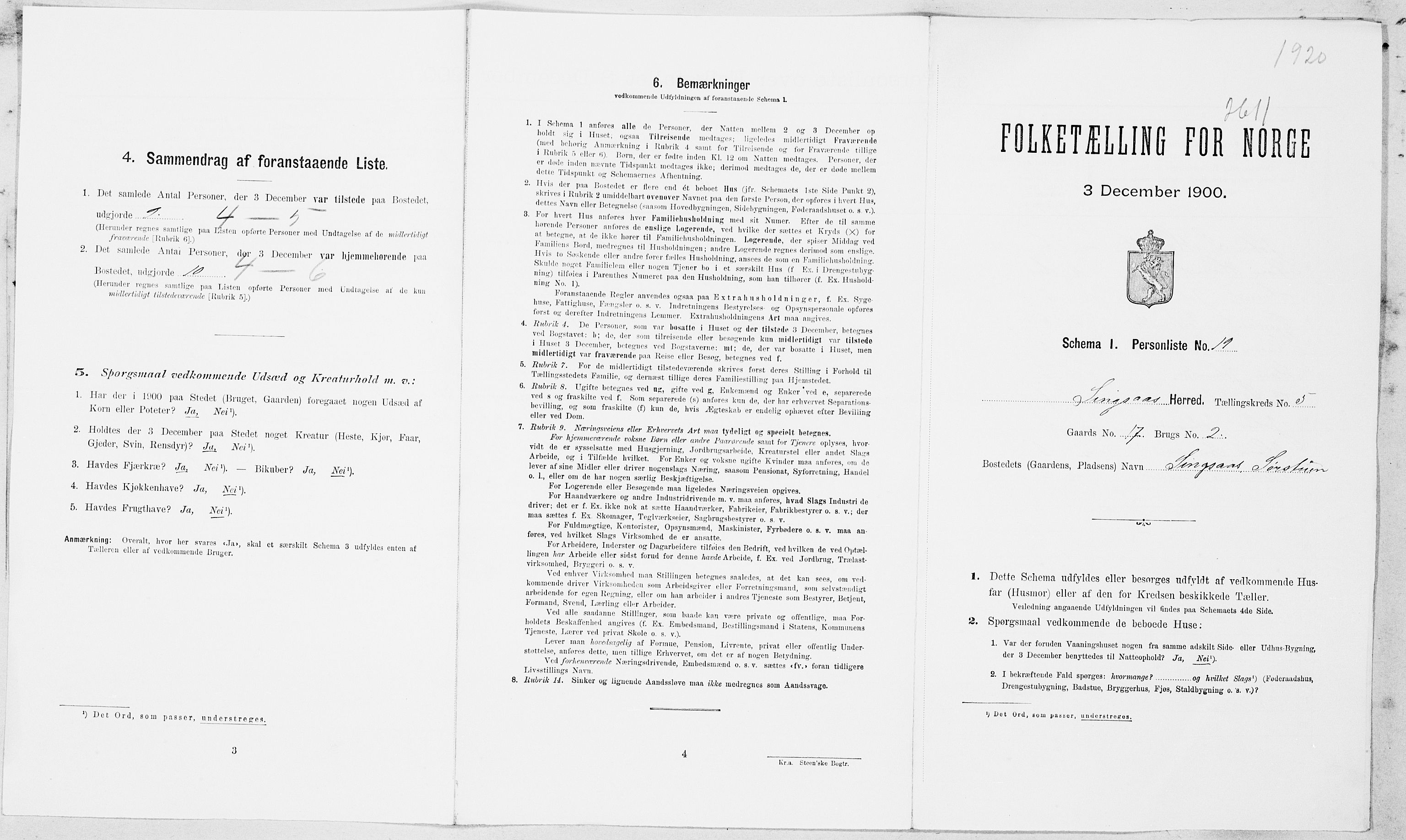 SAT, Folketelling 1900 for 1646 Singsås herred, 1900, s. 34