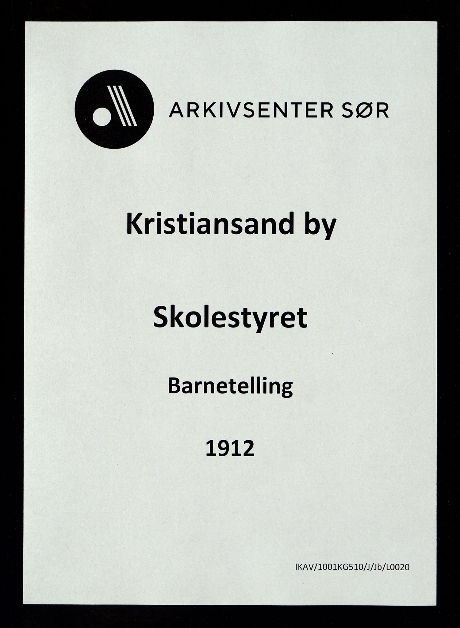 Kristiansand By - Skolekommisjonen/ -Styret, ARKSOR/1001KG510/J/Jb/L0020: Barnetelling, 1912