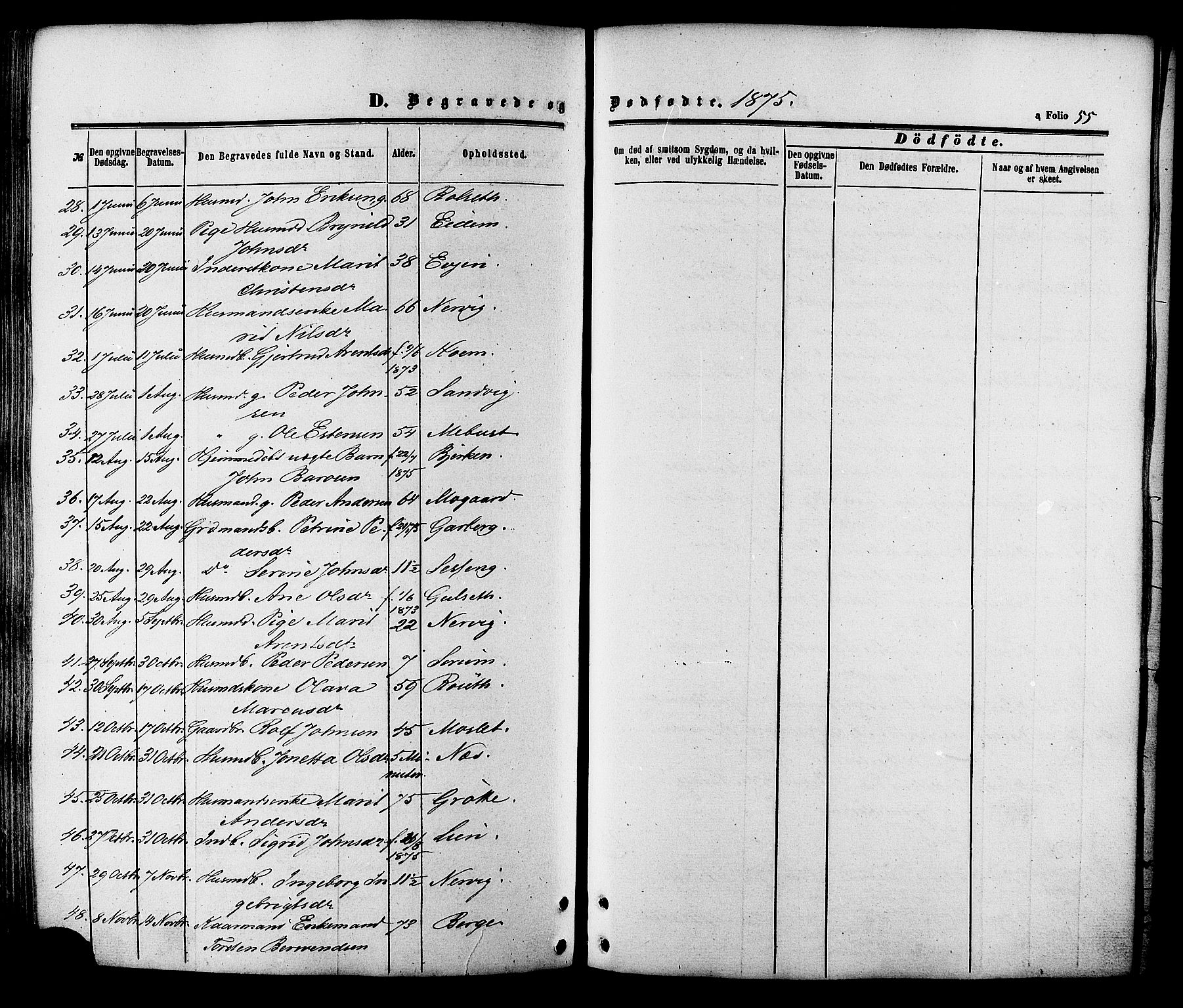 Ministerialprotokoller, klokkerbøker og fødselsregistre - Sør-Trøndelag, SAT/A-1456/695/L1147: Ministerialbok nr. 695A07, 1860-1877, s. 55