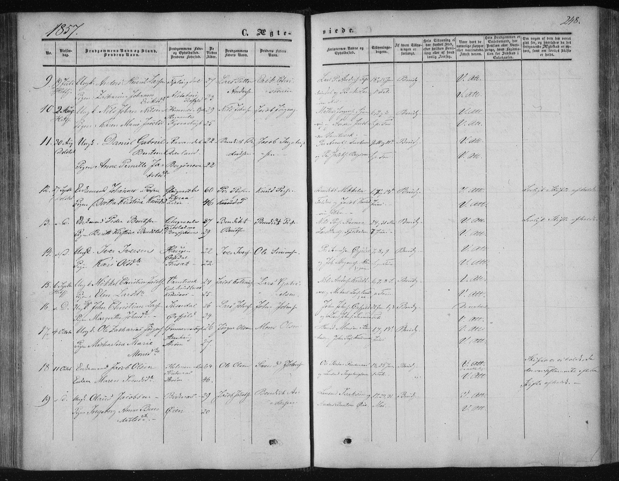 Ministerialprotokoller, klokkerbøker og fødselsregistre - Nordland, AV/SAT-A-1459/820/L0293: Ministerialbok nr. 820A14, 1855-1865, s. 248