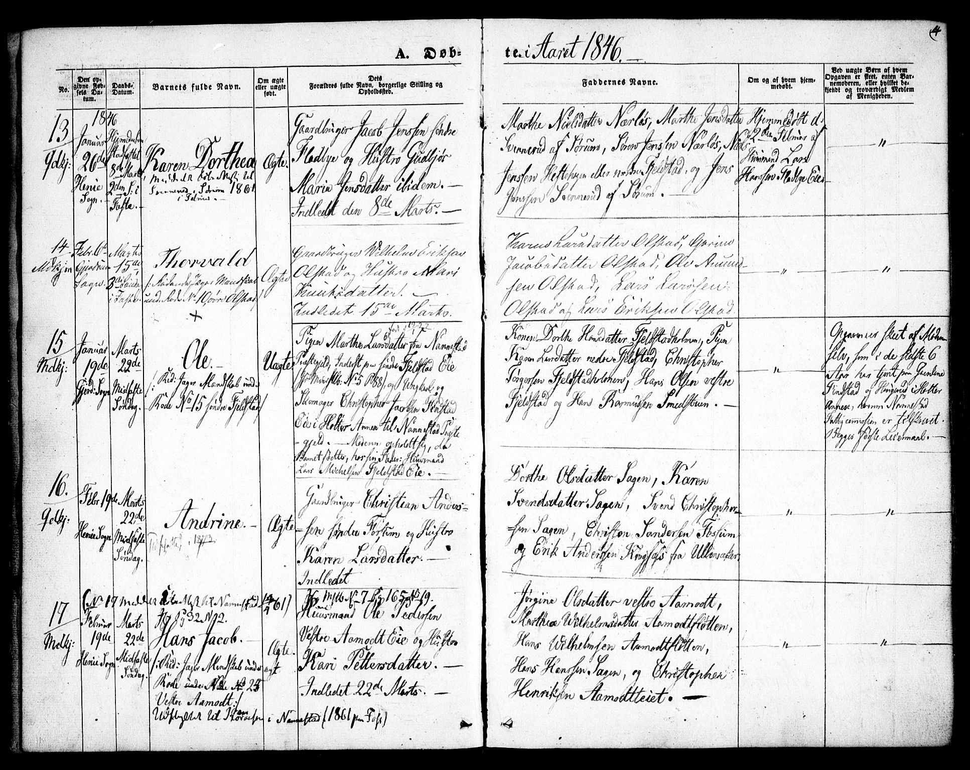 Gjerdrum prestekontor Kirkebøker, AV/SAO-A-10412b/F/Fa/L0006: Ministerialbok nr. I 6, 1845-1856, s. 4