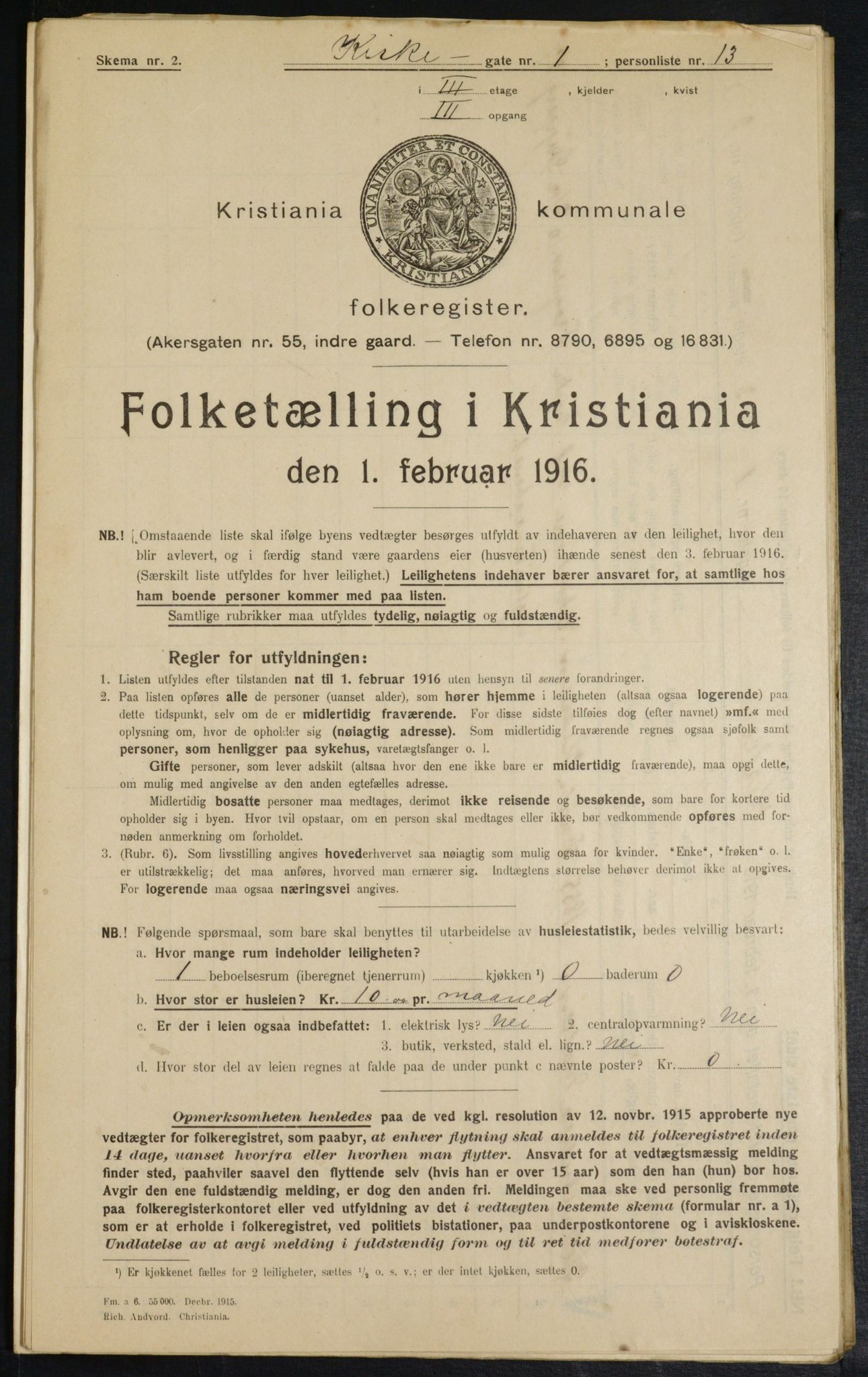 OBA, Kommunal folketelling 1.2.1916 for Kristiania, 1916, s. 50818