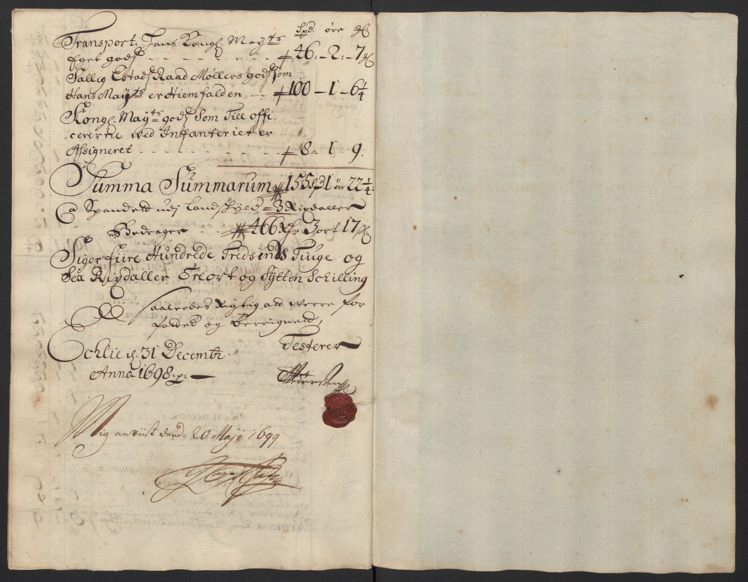 Rentekammeret inntil 1814, Reviderte regnskaper, Fogderegnskap, RA/EA-4092/R60/L3948: Fogderegnskap Orkdal og Gauldal, 1698, s. 166