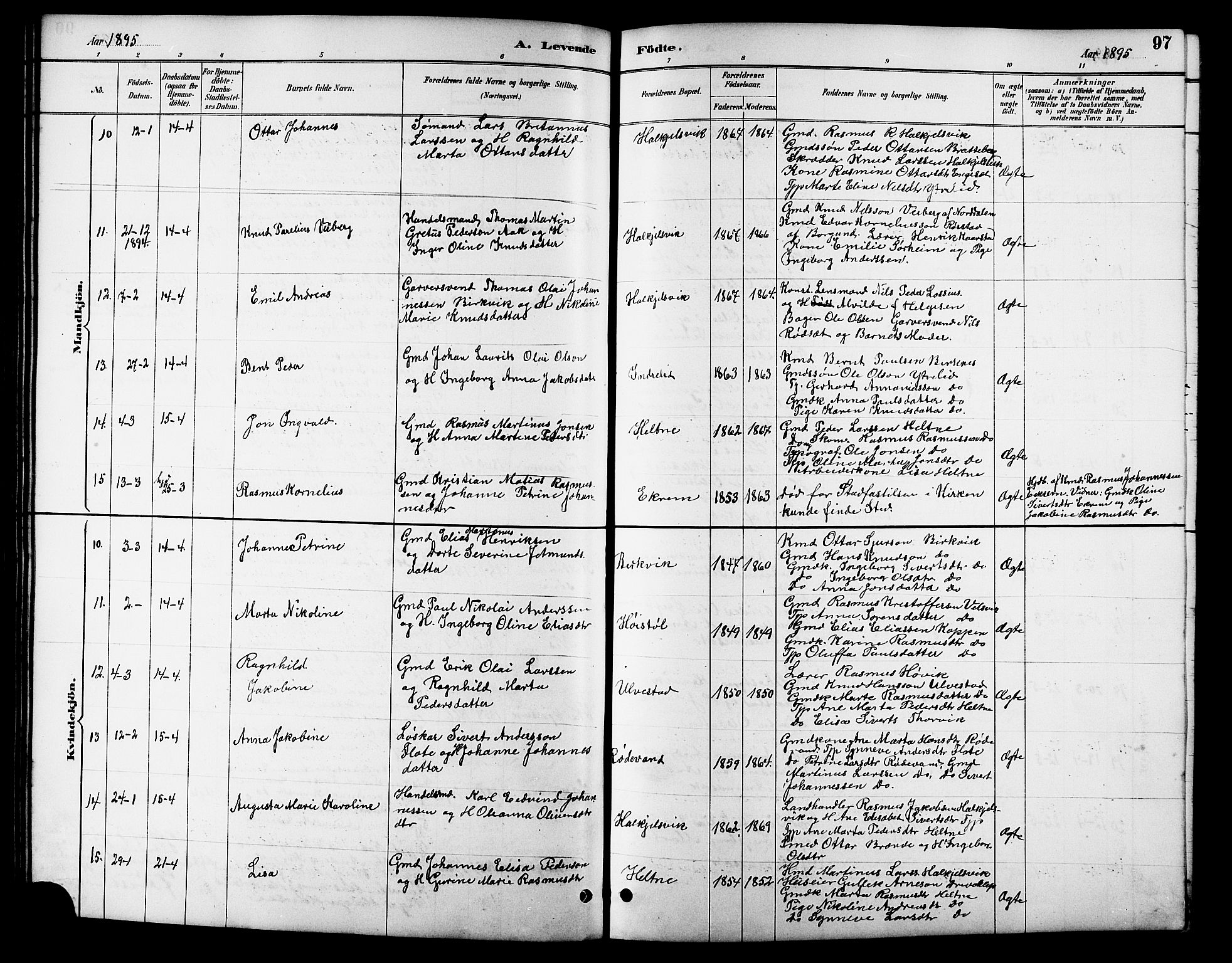 Ministerialprotokoller, klokkerbøker og fødselsregistre - Møre og Romsdal, AV/SAT-A-1454/511/L0158: Klokkerbok nr. 511C04, 1884-1903, s. 97