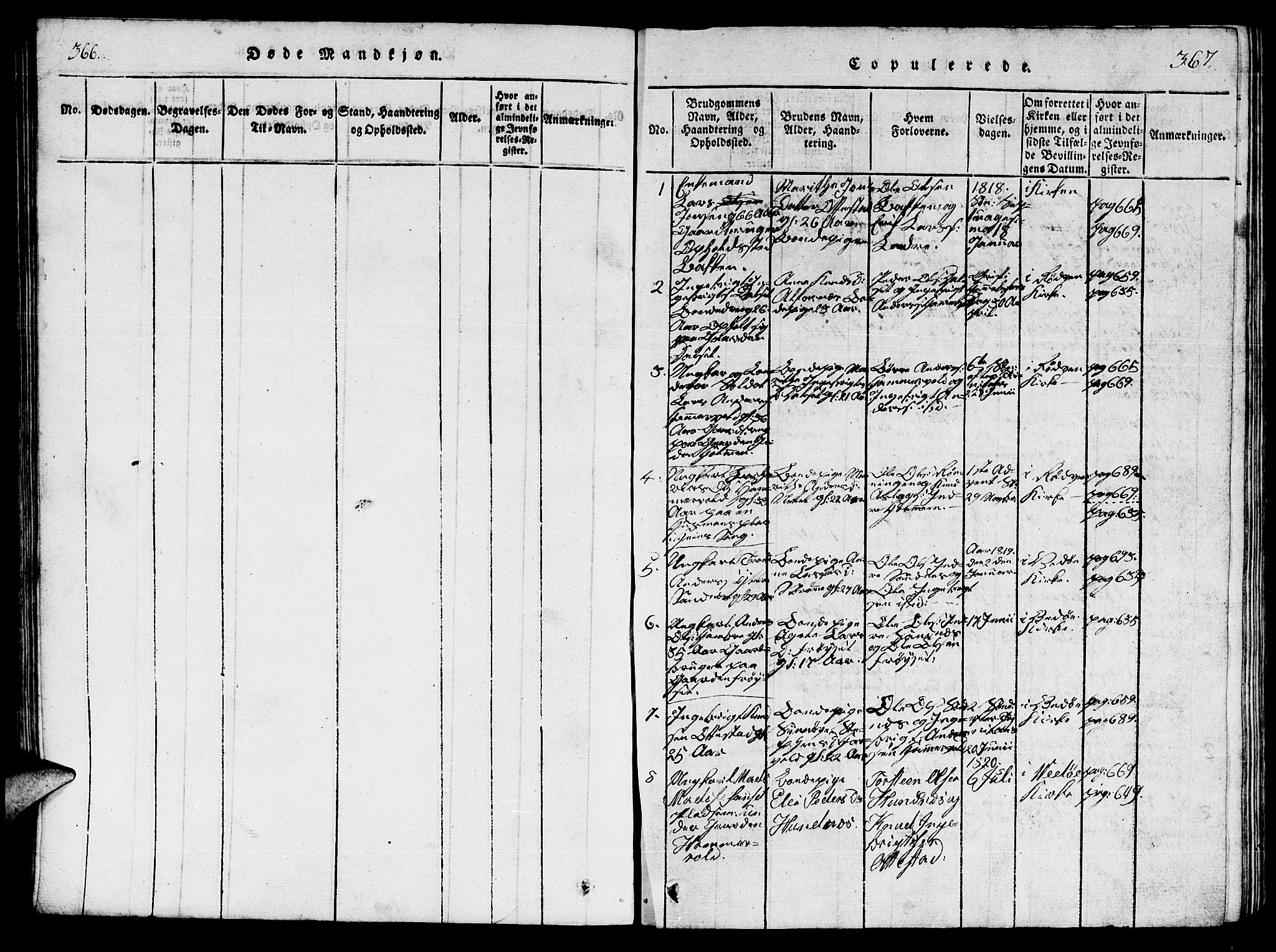 Ministerialprotokoller, klokkerbøker og fødselsregistre - Møre og Romsdal, SAT/A-1454/548/L0613: Klokkerbok nr. 548C01, 1818-1846, s. 366-367