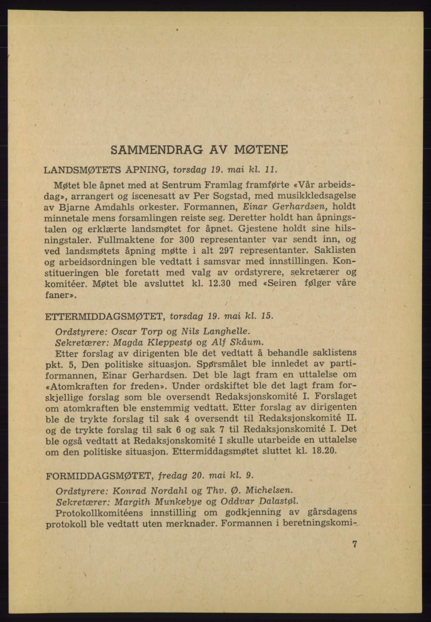 Det norske Arbeiderparti - publikasjoner, AAB/-/-/-: Protokoll over forhandlingene på det 35. ordinære landsmøte 19.-21. mars 1955 i Oslo, 1955, s. 7