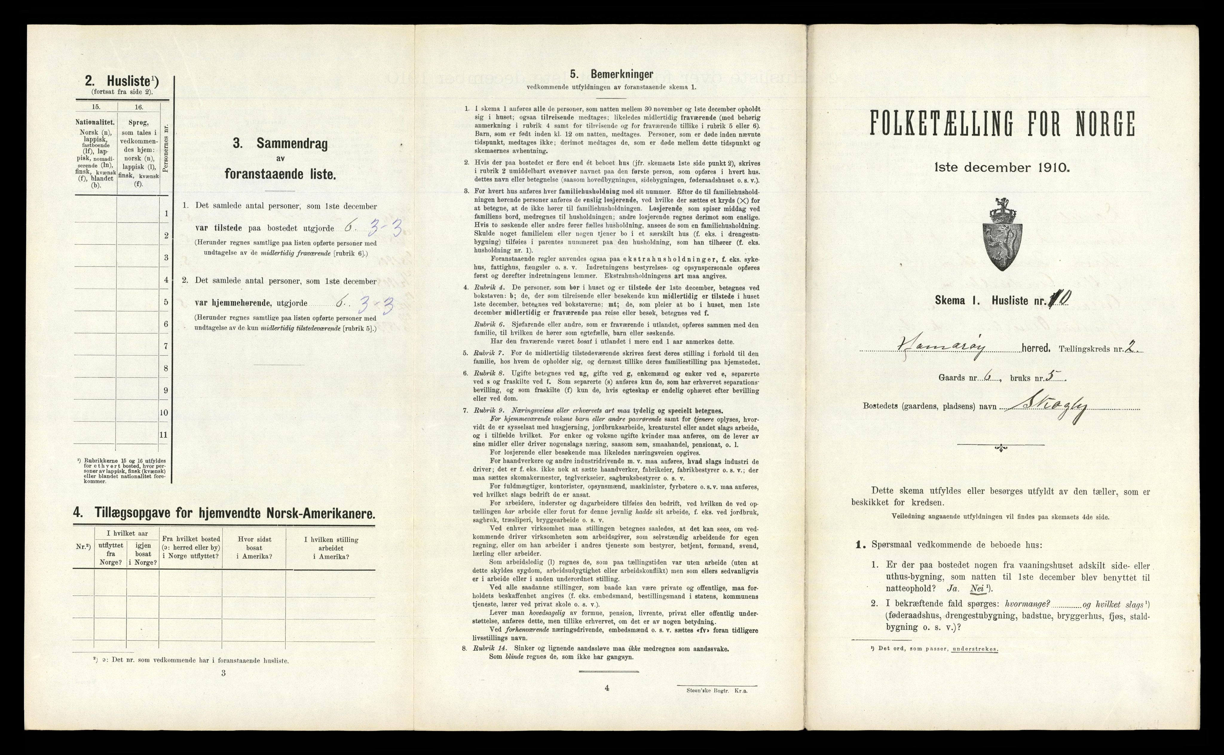 RA, Folketelling 1910 for 1849 Hamarøy herred, 1910, s. 104