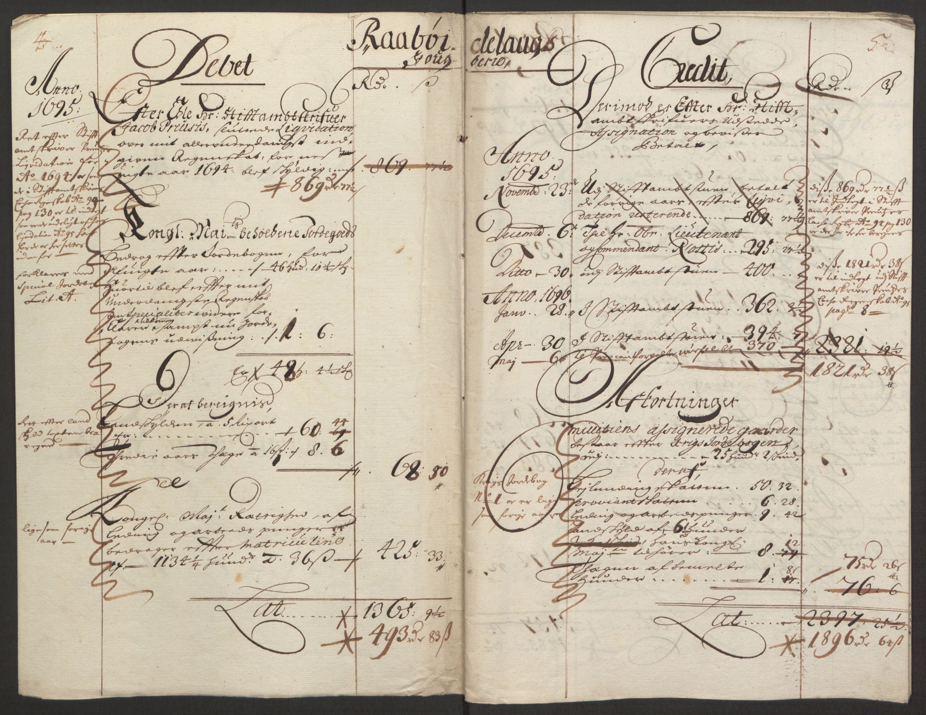 Rentekammeret inntil 1814, Reviderte regnskaper, Fogderegnskap, AV/RA-EA-4092/R40/L2444: Fogderegnskap Råbyggelag, 1693-1696, s. 203